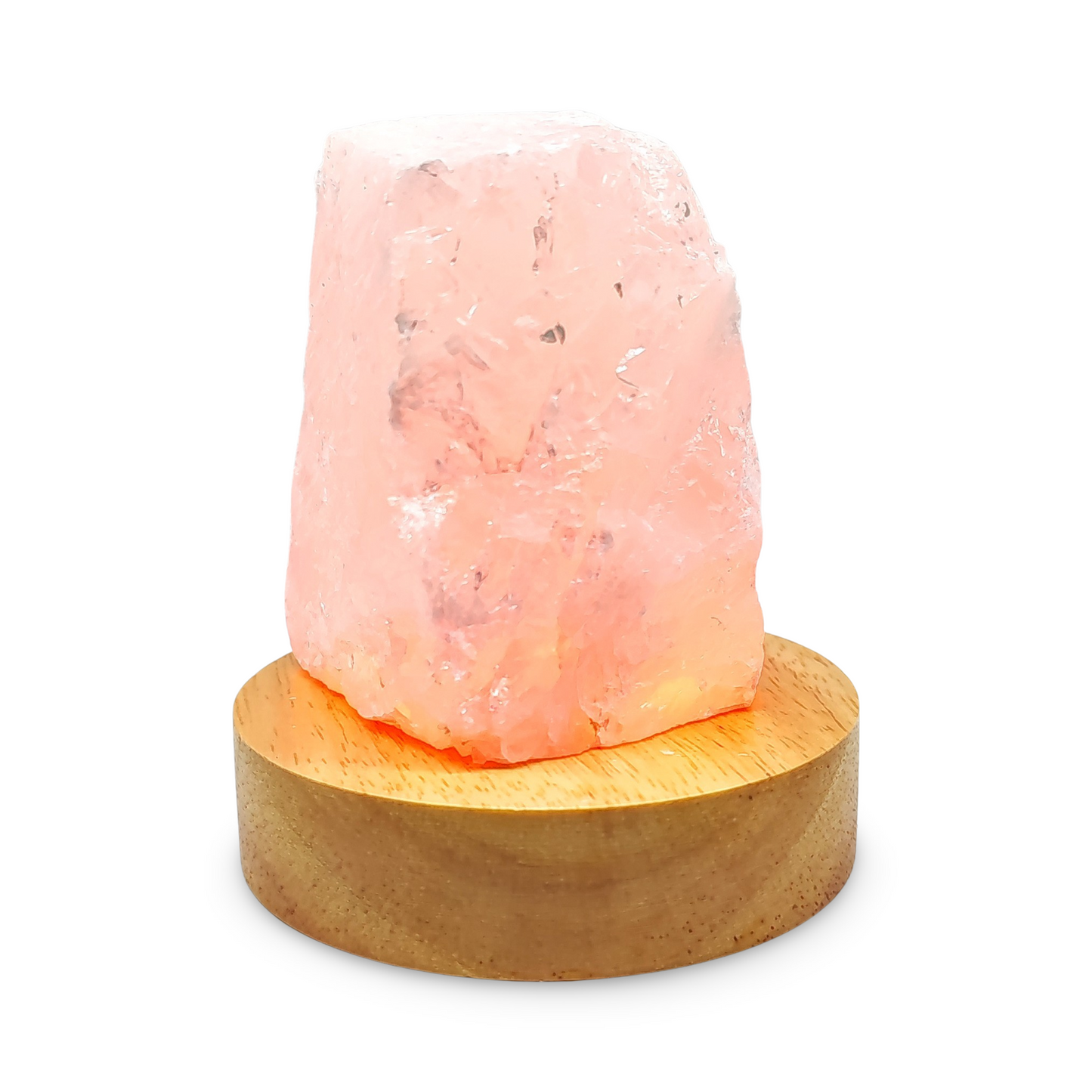 Décoration d'intérieur – Mini lampe – Quartz naturel – Base lumineuse en bois.