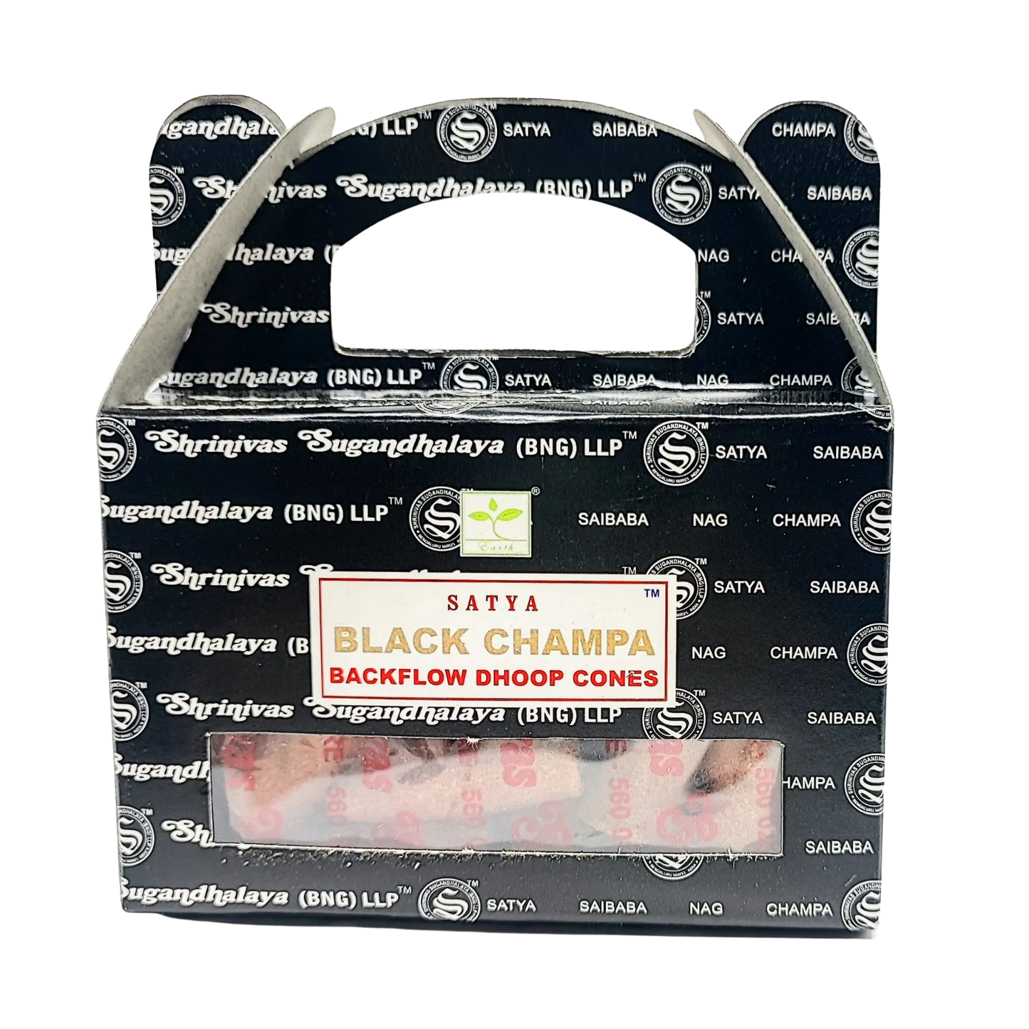 Incense -Backflow Cones -Satya -Black Champa -24 Cones -Backflow -Aromes Evasions