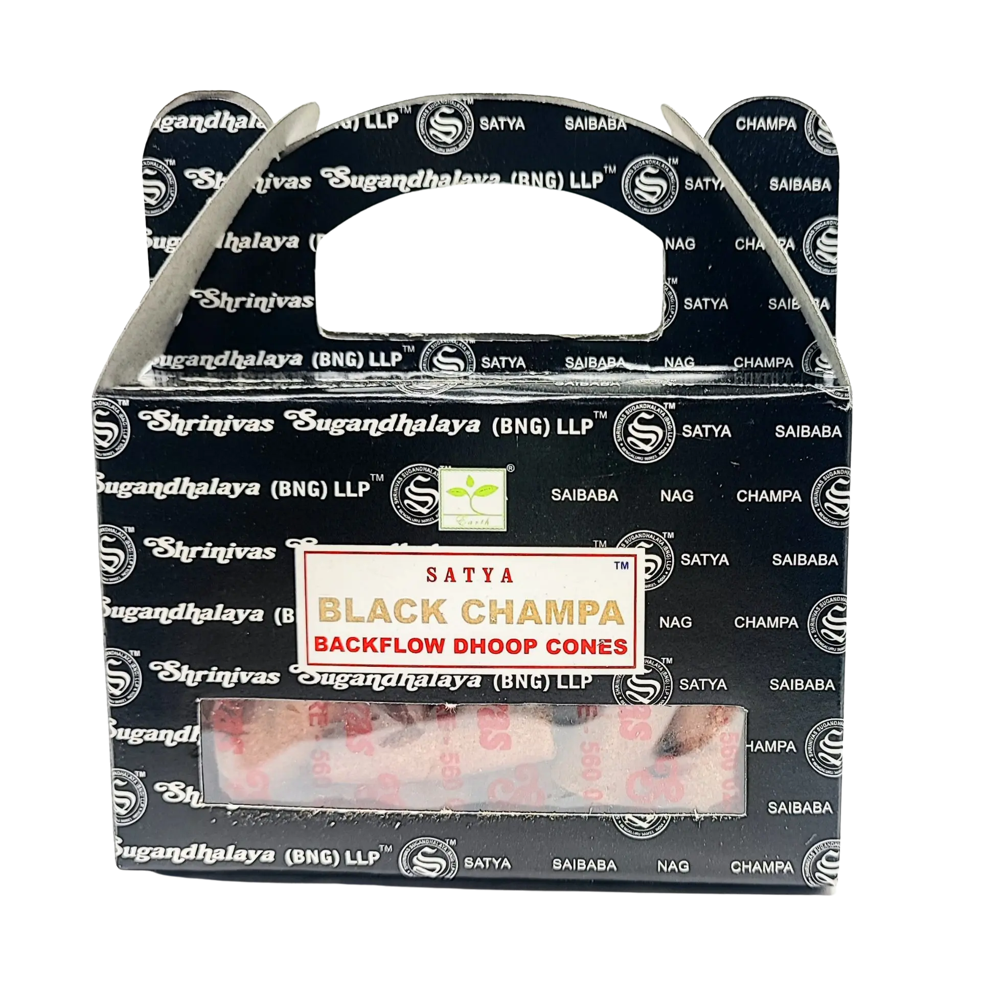 Incense -Backflow Cones -Satya -Black Champa -24 Cones -Backflow -Aromes Evasions