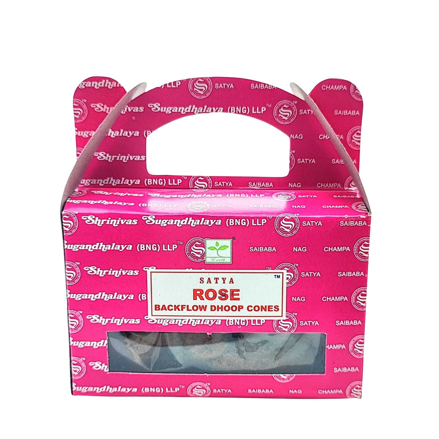 Incense -Satya -Backflow Cones -Rose -24 Cones