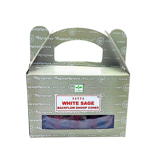 Incense -Satya -Backflow Cones -White Sage -24 Cones