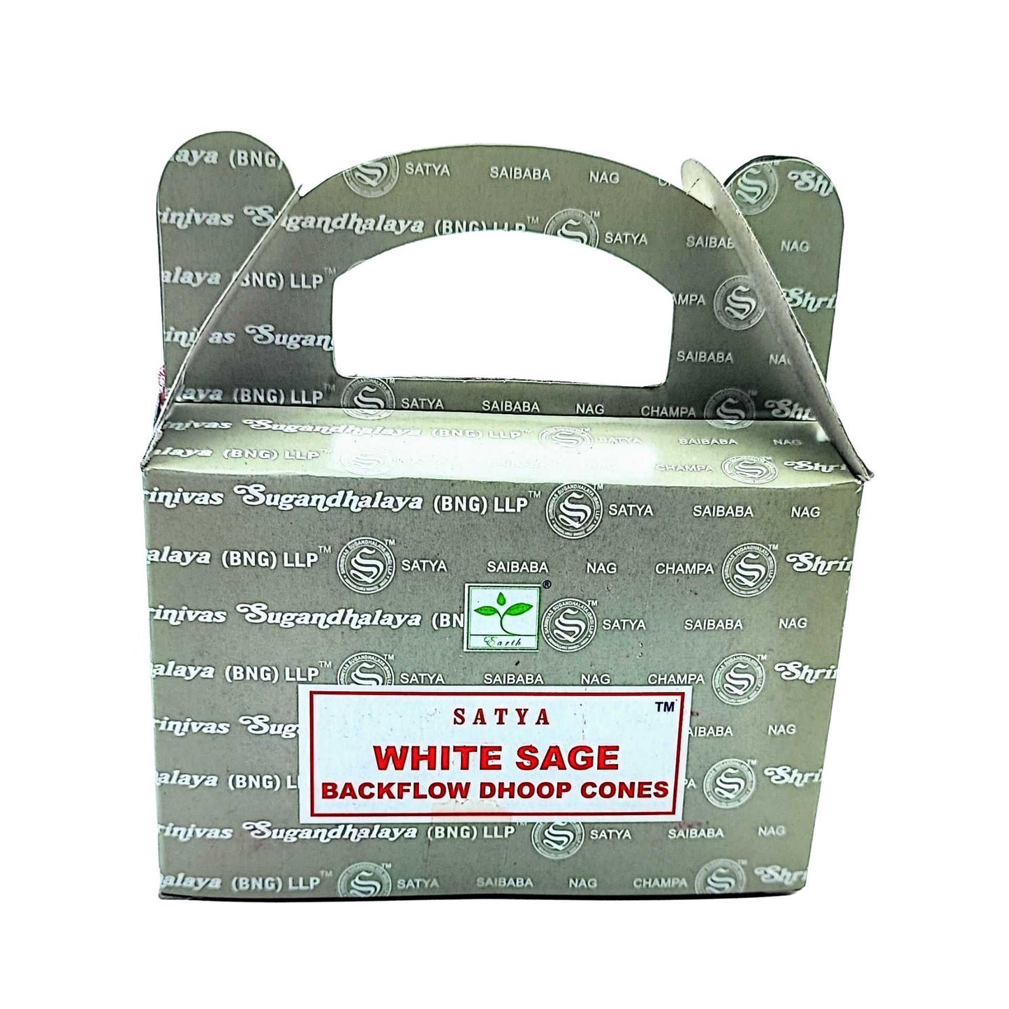 Incense -Satya -Backflow Cones -White Sage -24 Cones