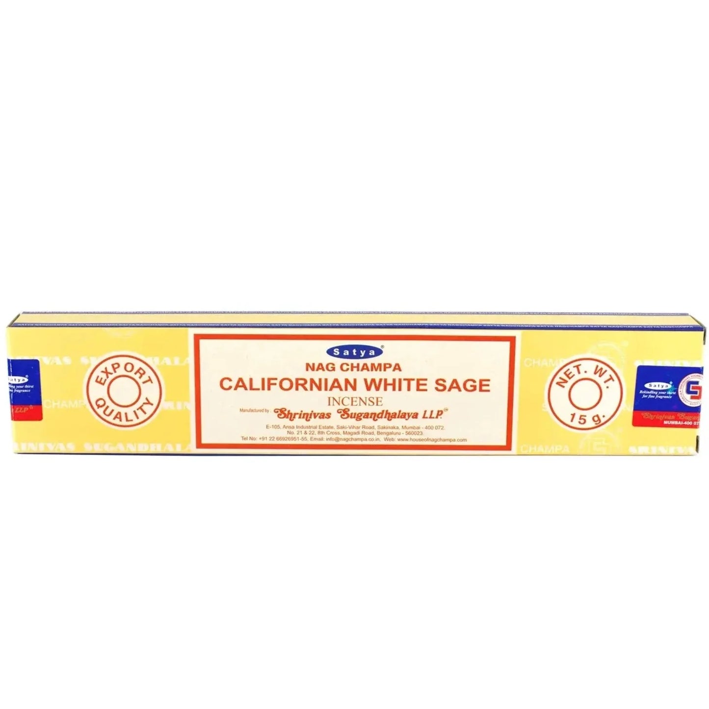 Incense Sticks - Satya - California White Sage - Box of 15g