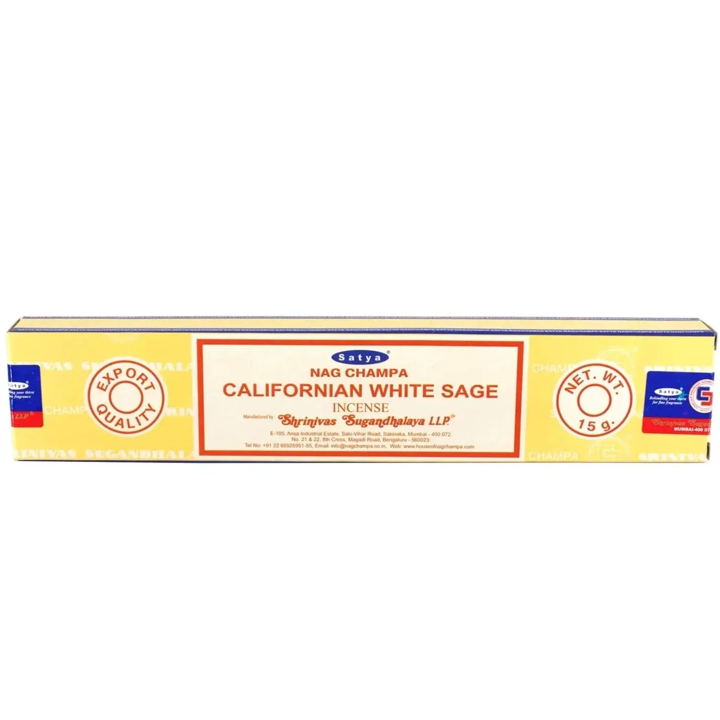 Incense Sticks - Satya - California White Sage - Box of 15g