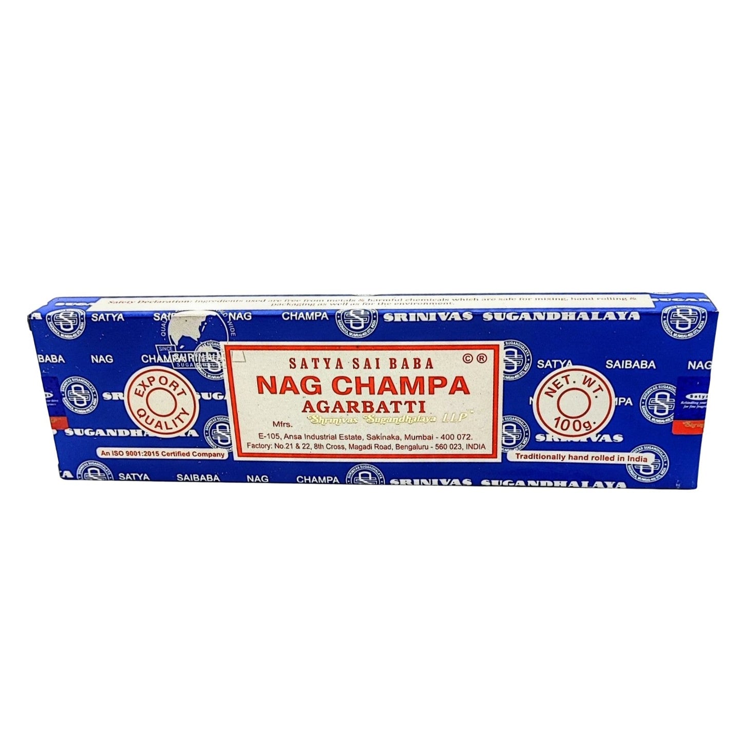 Incense Sticks - Satya - Nag Champa - Sai Baba - Box of 100g