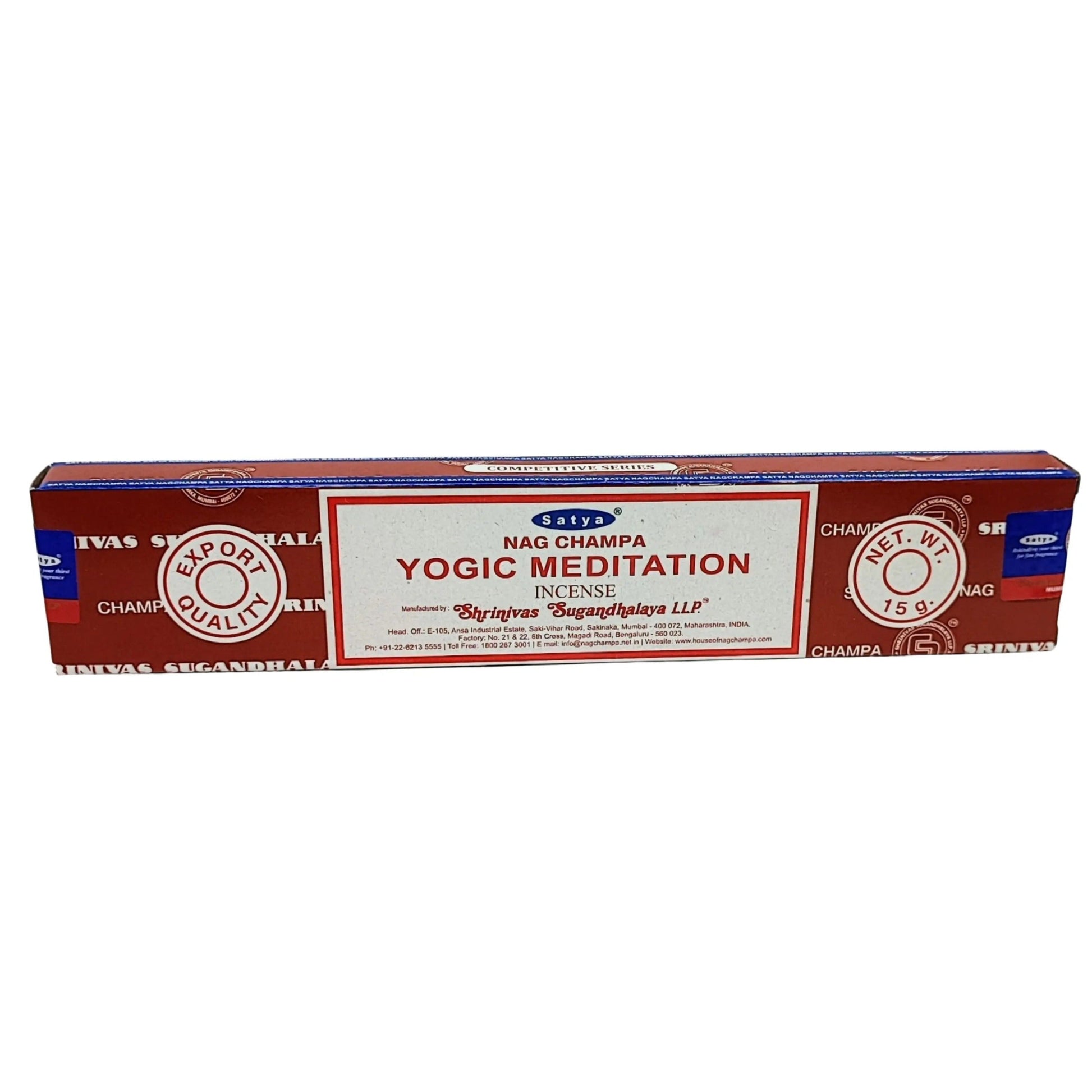 Incense Sticks - Satya - Yogic Meditation - Box of 15g