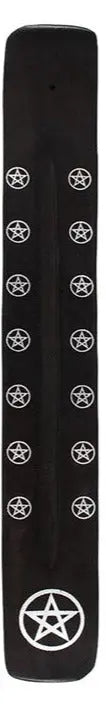 Incense Burner -Stick Holder -Antique Wood Pentacle