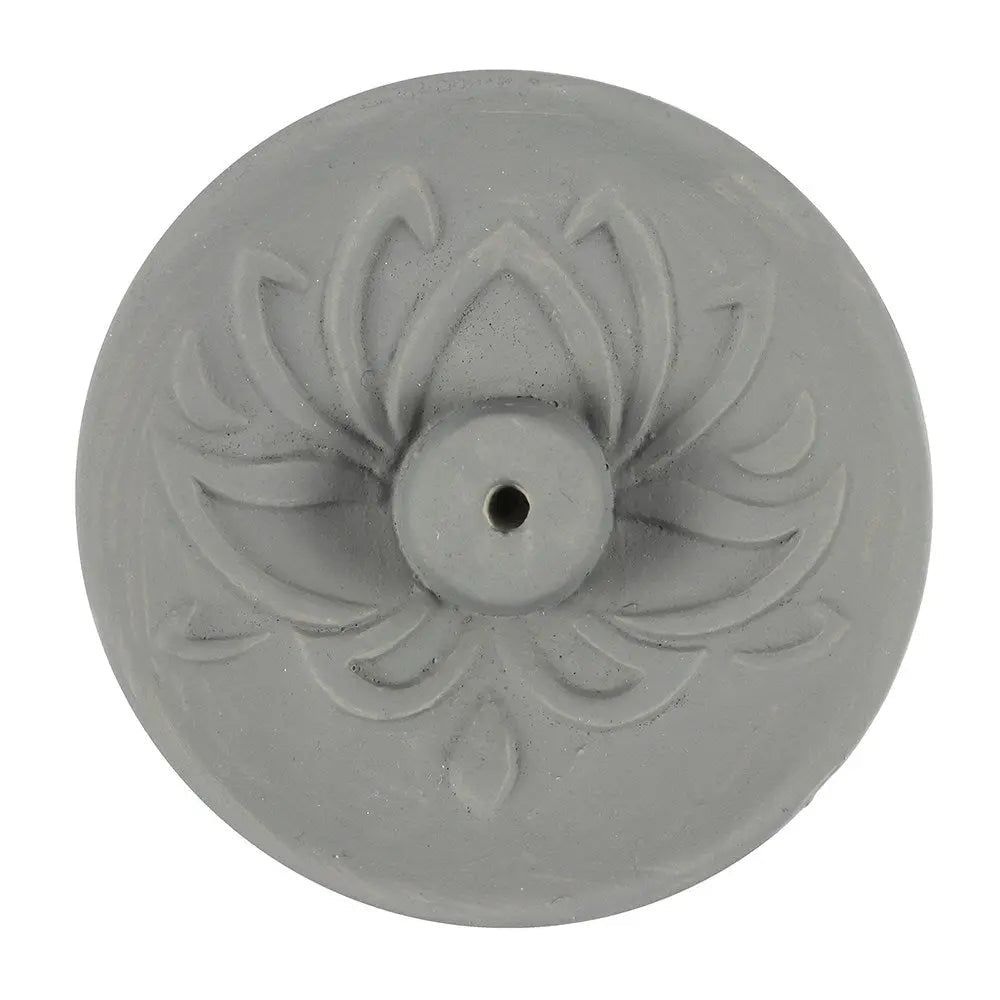 Incense Burner - Stick Holder - Terracotta - Grey Lotus