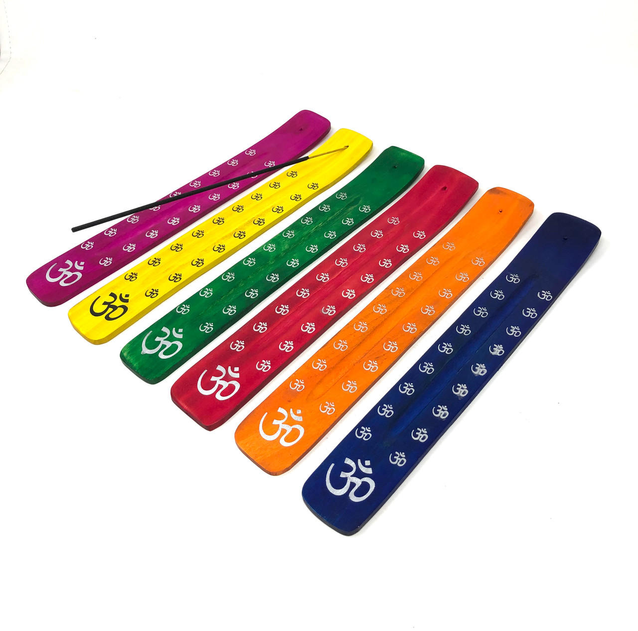 Incense Burner -Stick Holder -Wood -OM Coloured