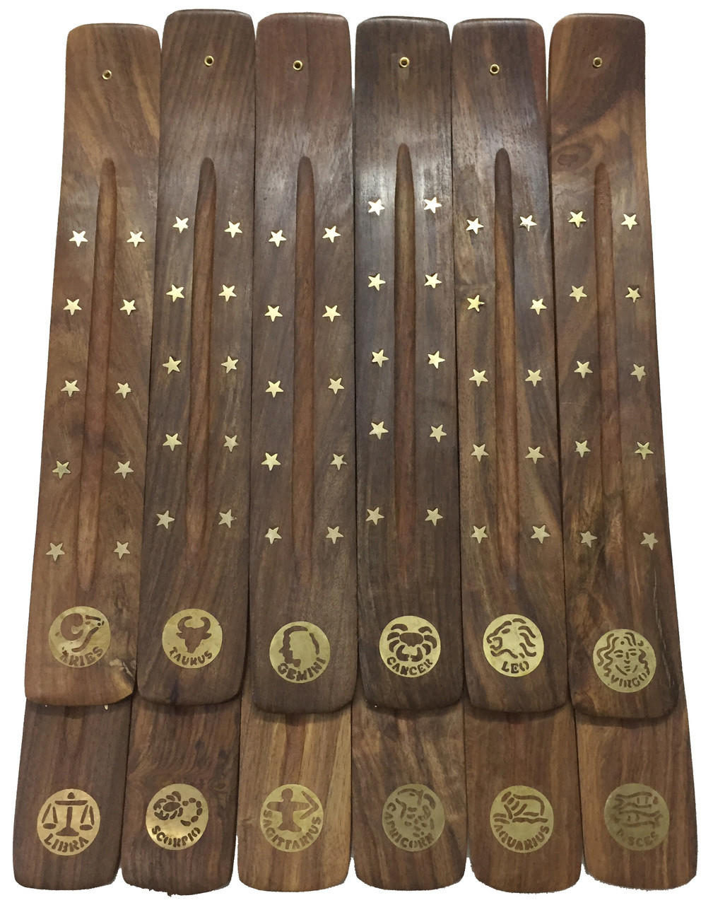 Incense Burner -Wood Stick Holder -Zodiac Signs