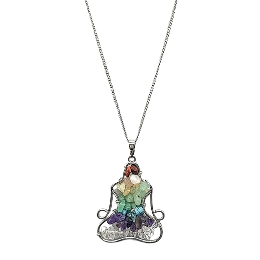 Necklace -7 Chakras Gemstone -Yoga Shape