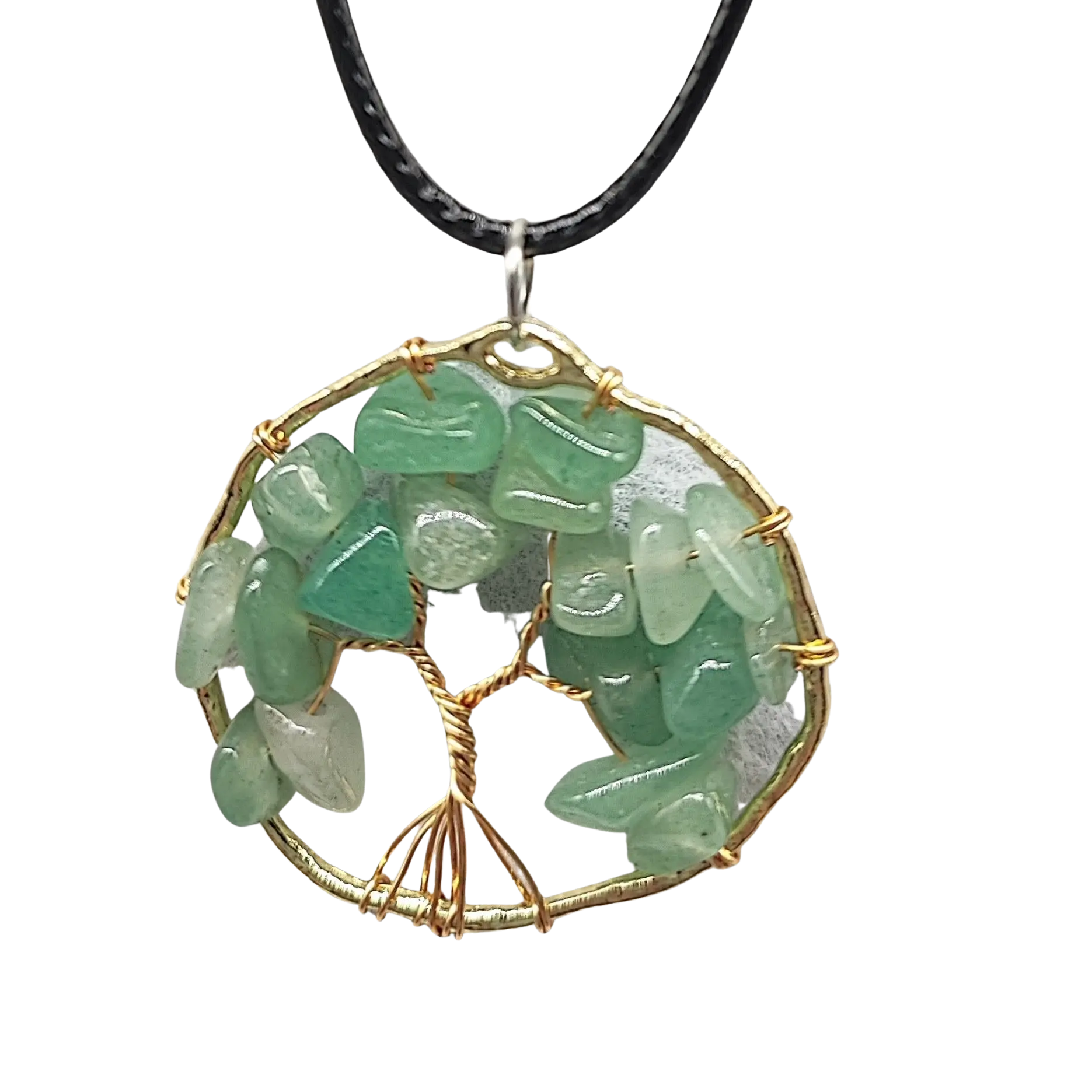 Necklace -Copper Wire Wrap -Tree of Life & Green Aventurine