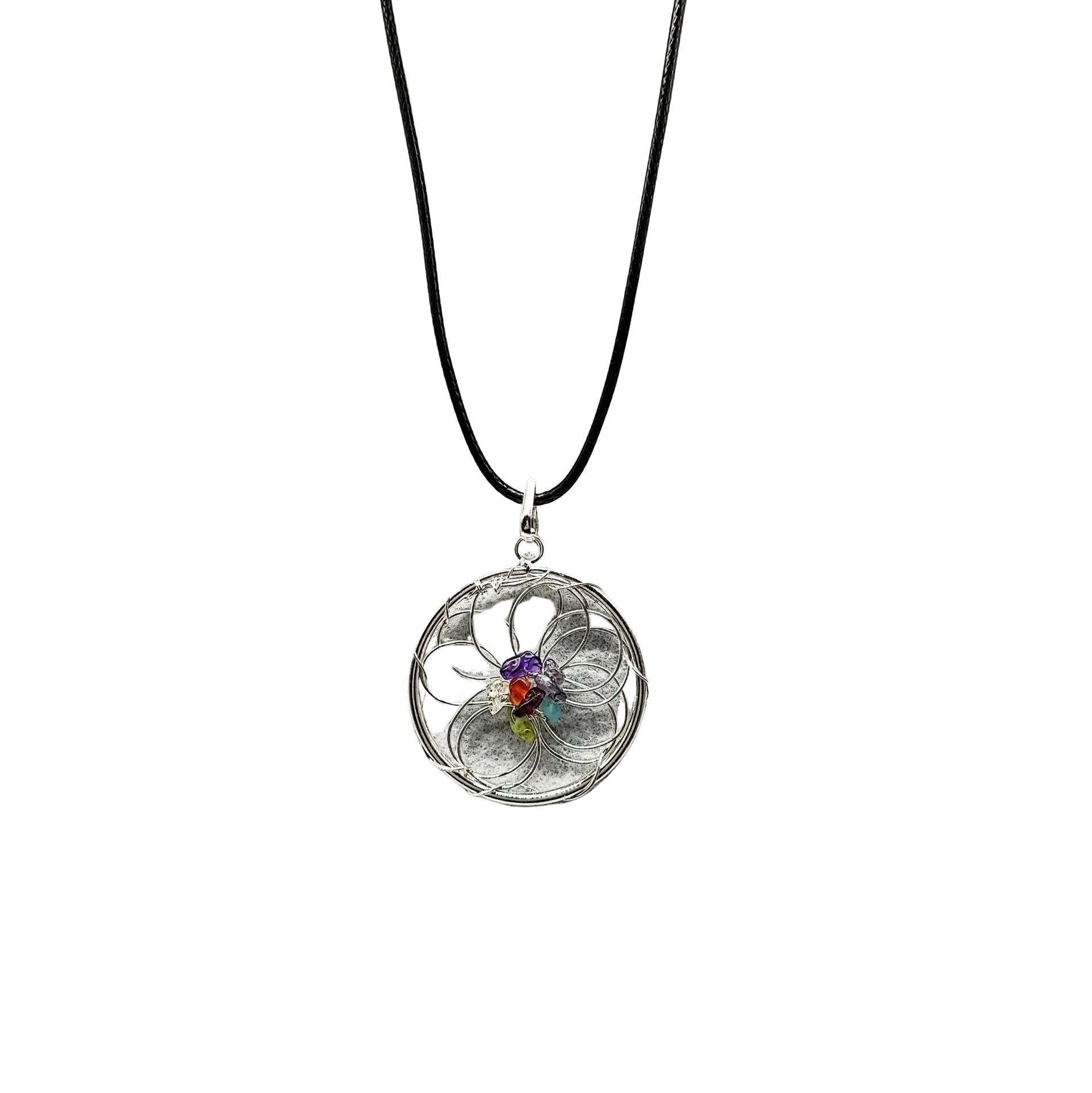 Necklace -Dream Catcher -Flower of Life -7 Chakras