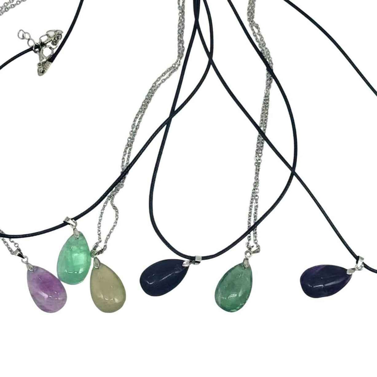 Necklace -Fluorite -Water Drop - Cayve's Mystic Nature Wholesale