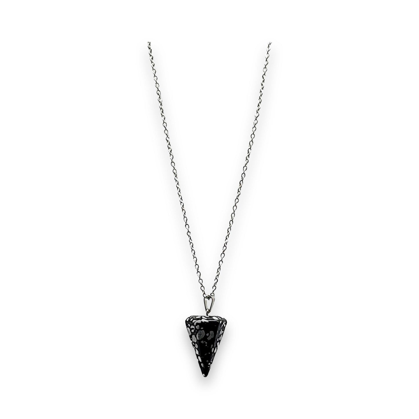 Necklace - Mini Cone - Snowflake Obsidian