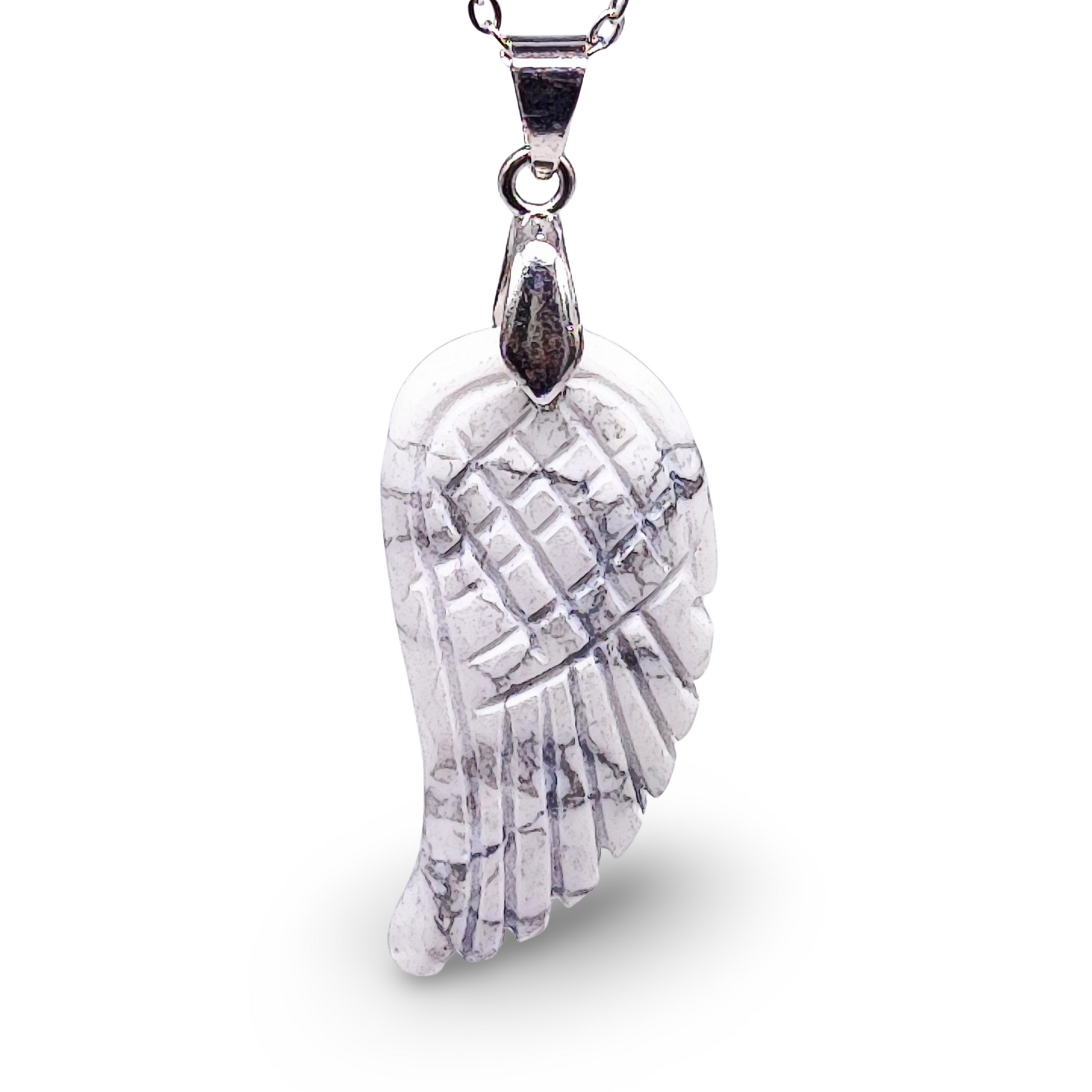 Necklace -Gemstone -Angel Wings -Howlite