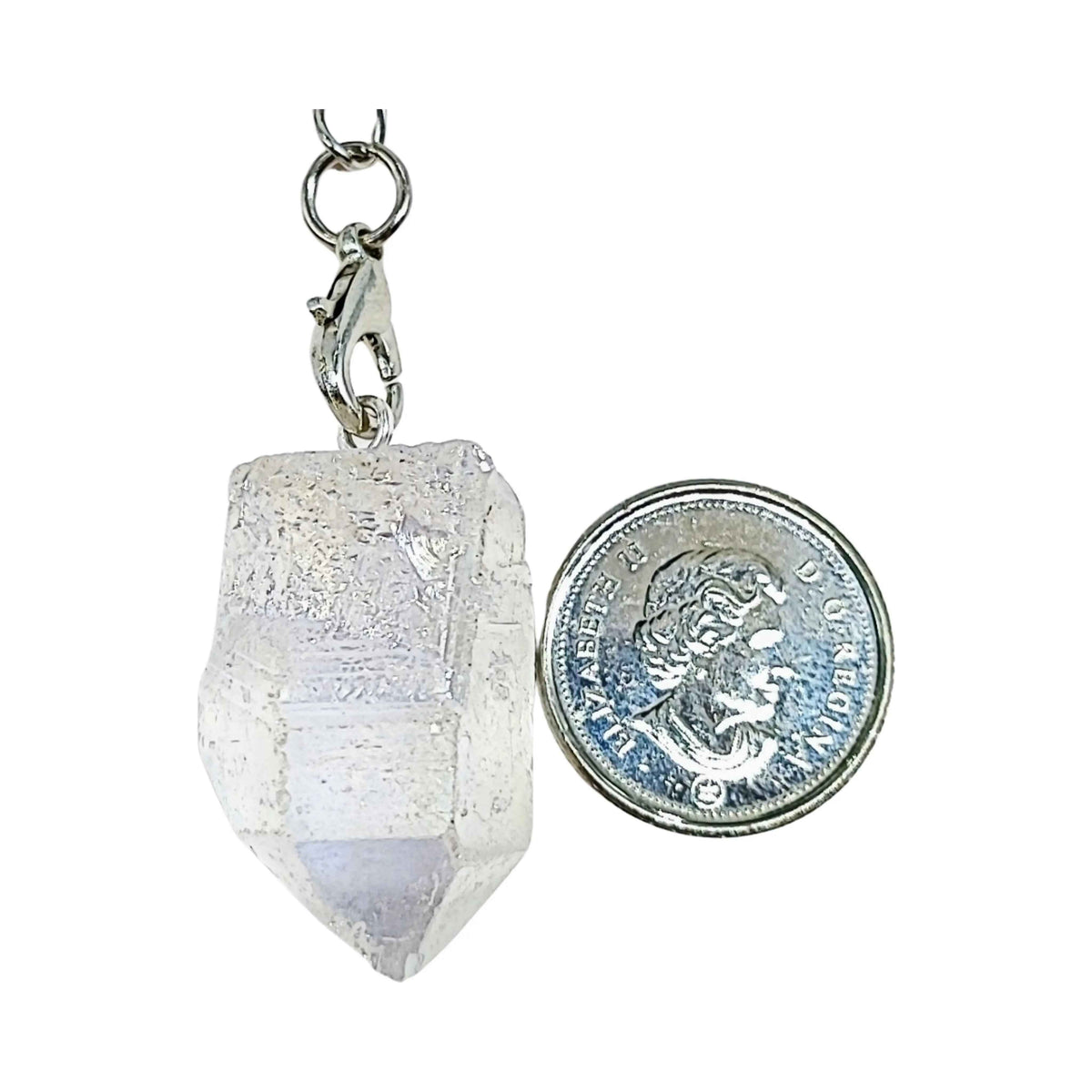 Pendulum -Clear Quartz Aura -Point - Cayve's Mystic Nature Wholesale