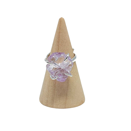 Ring -Amethyst -Solitaire Stone -Adjustable -Amethyst -Aromes Evasions