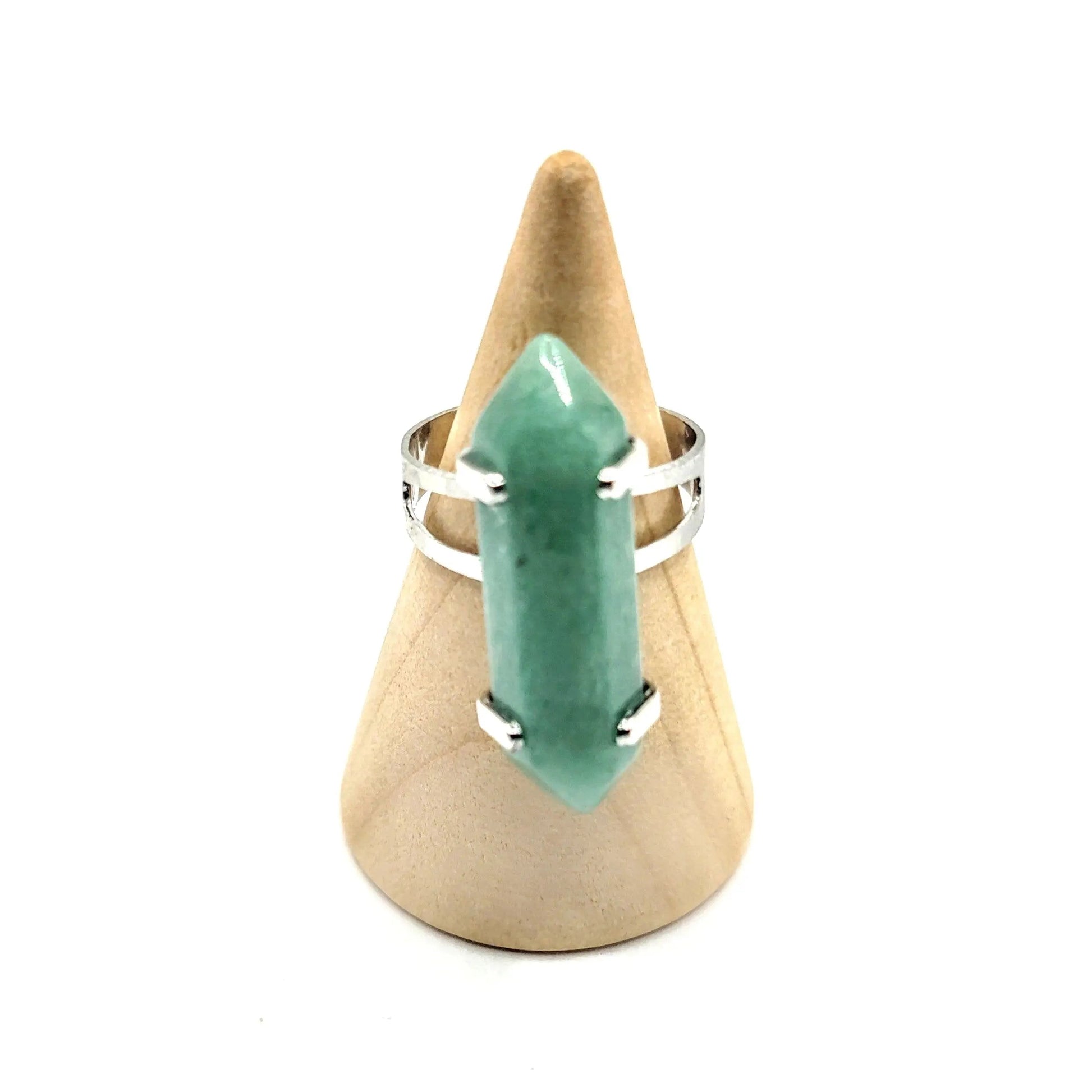 Ring -Natural Green Aventurine -Adjustable Green Aventurine Aromes Evasions