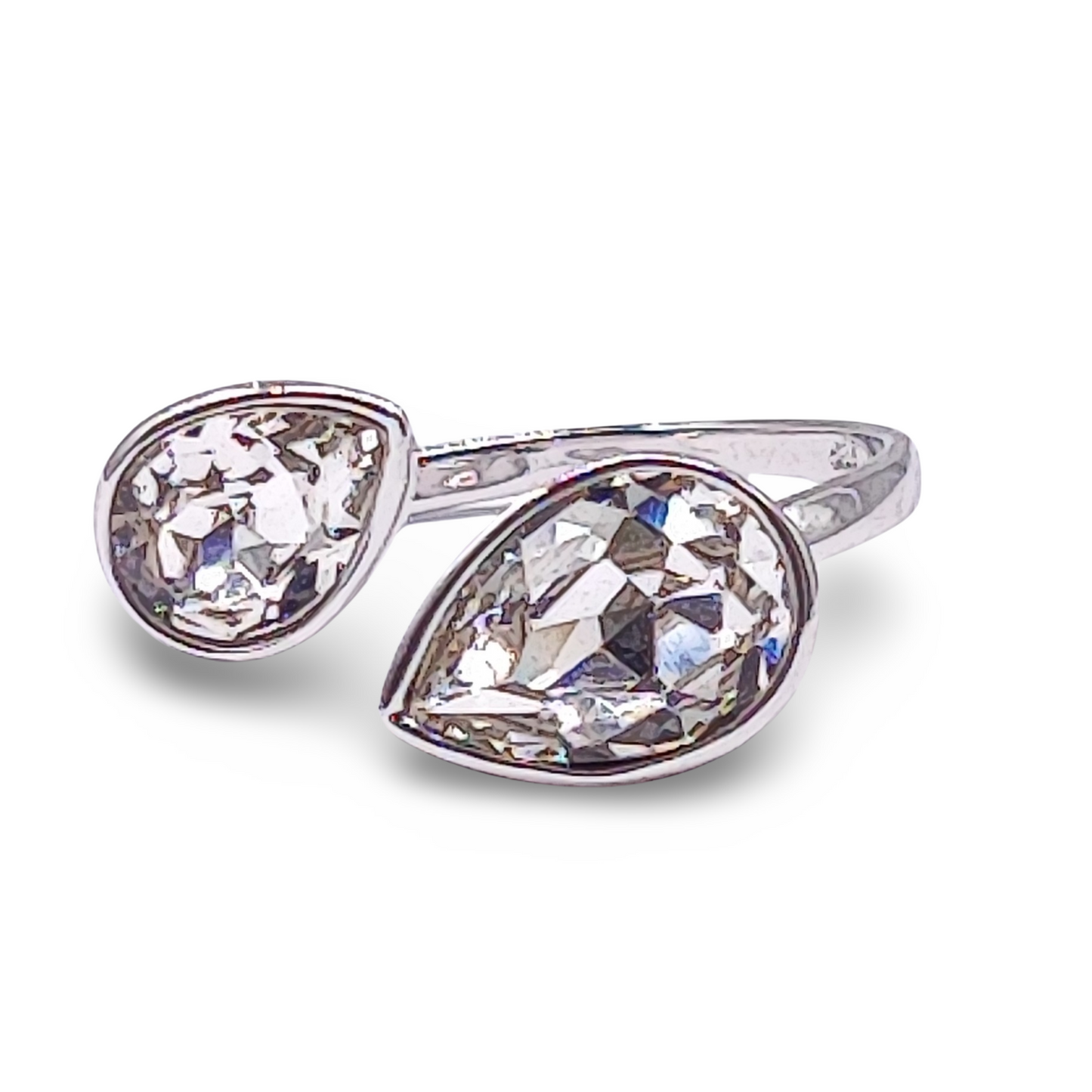 Ring -925 Sterling Silver -Adjustable -Crystal Quartz