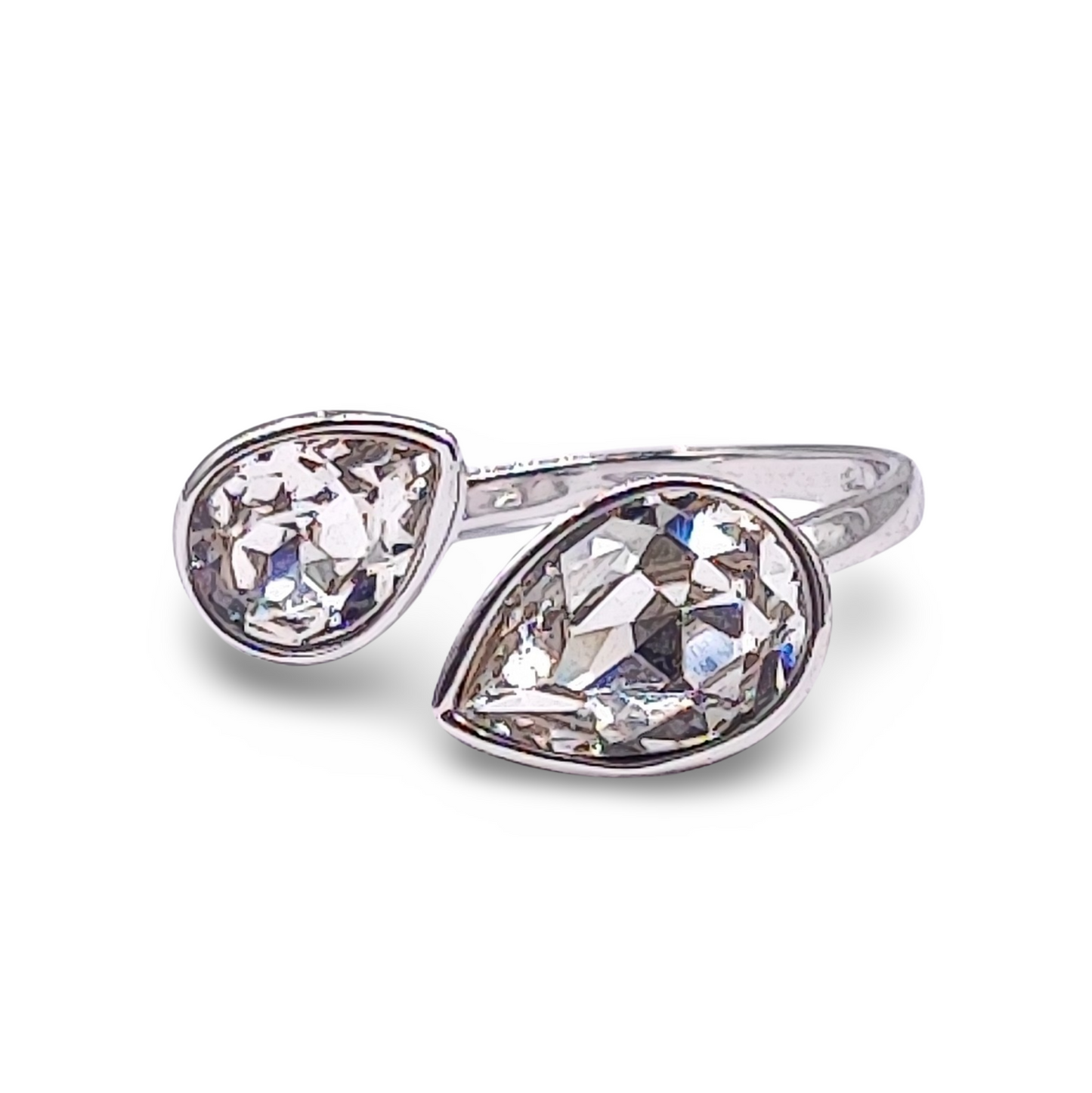 Ring -925 Sterling Silver -Adjustable -Crystal Quartz