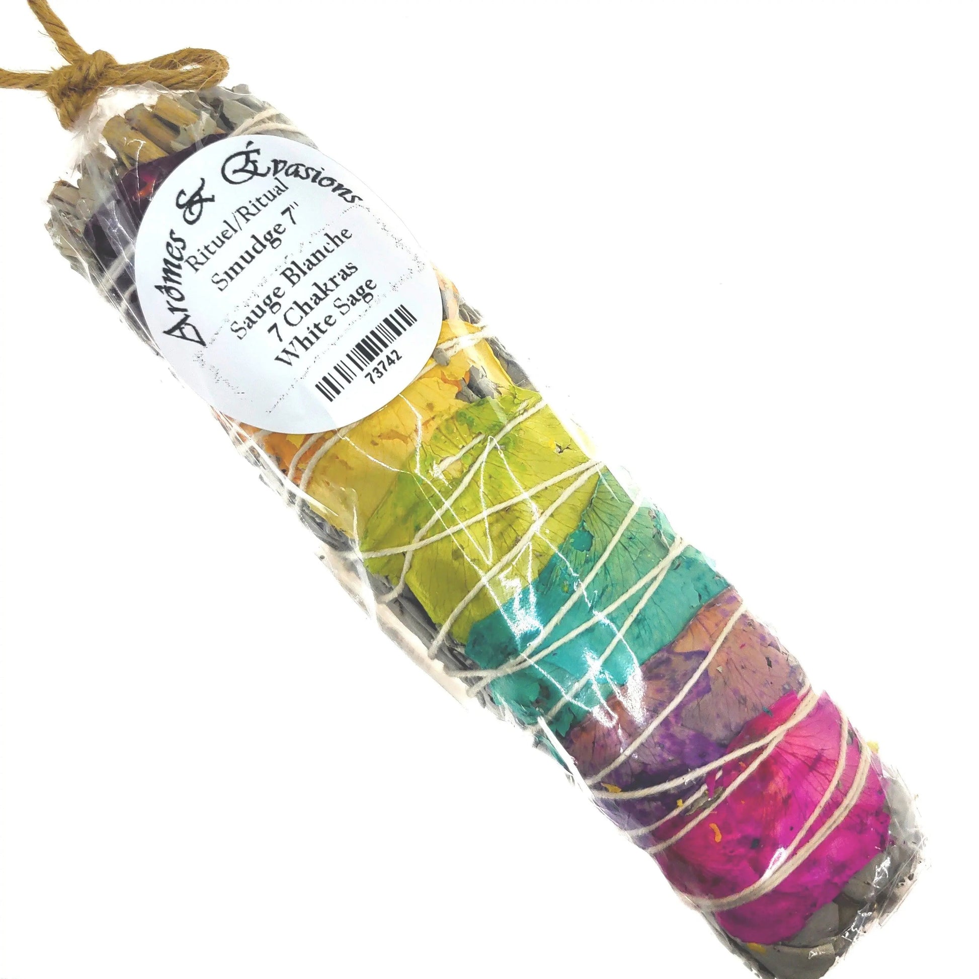 Smudging Incense Stick -Sage & 7 Chakras -7''