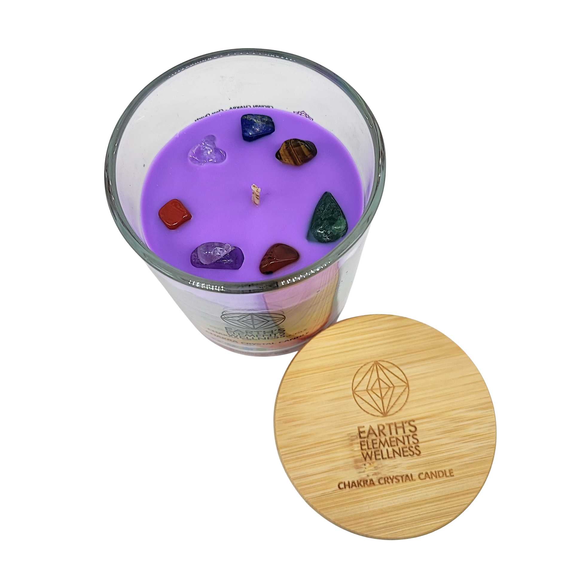 Soy Scented Candle - 7 Chakras - With Crystals