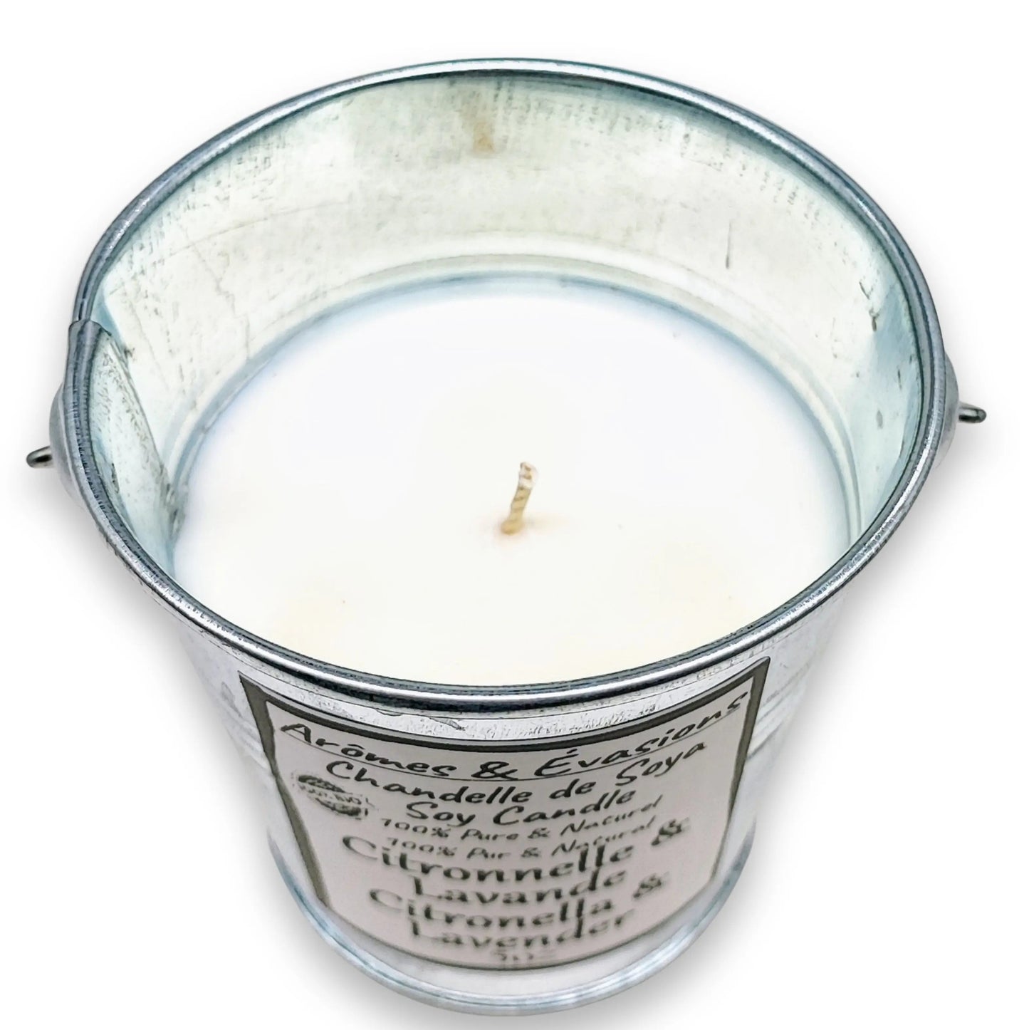 Soy Candle -Citronella & Lavender -5 oz -Metal Bucket -5oz -Aromes Evasions