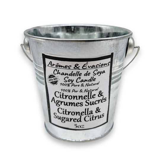 Soy Candle -Citronella & Sugared Citrus -5 oz -Metal Bucket