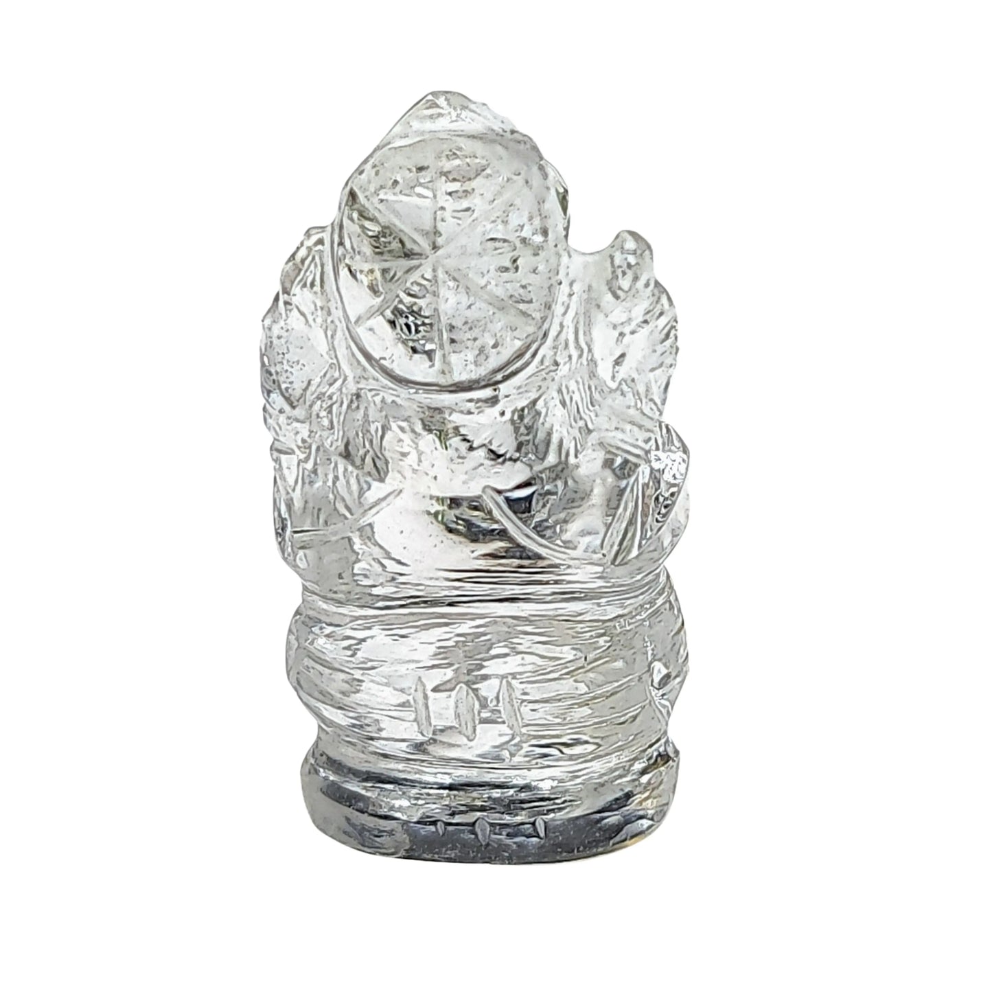 Stone -Carved -Ganesh -Crystal Quartz -Tumbled -Crystal Quartz -Aromes Evasions