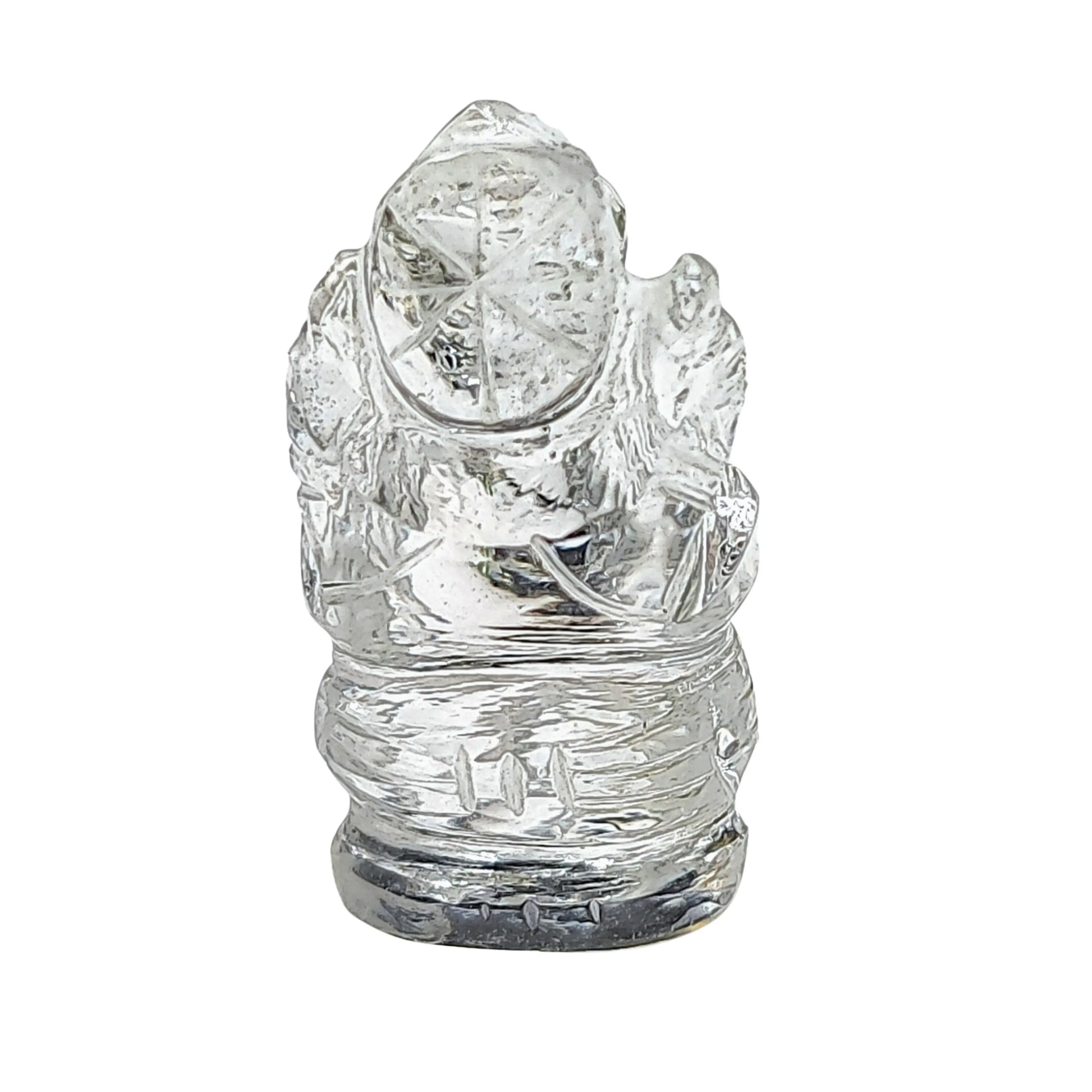 Stone -Carved -Ganesh -Crystal Quartz -Tumbled -Crystal Quartz -Aromes Evasions