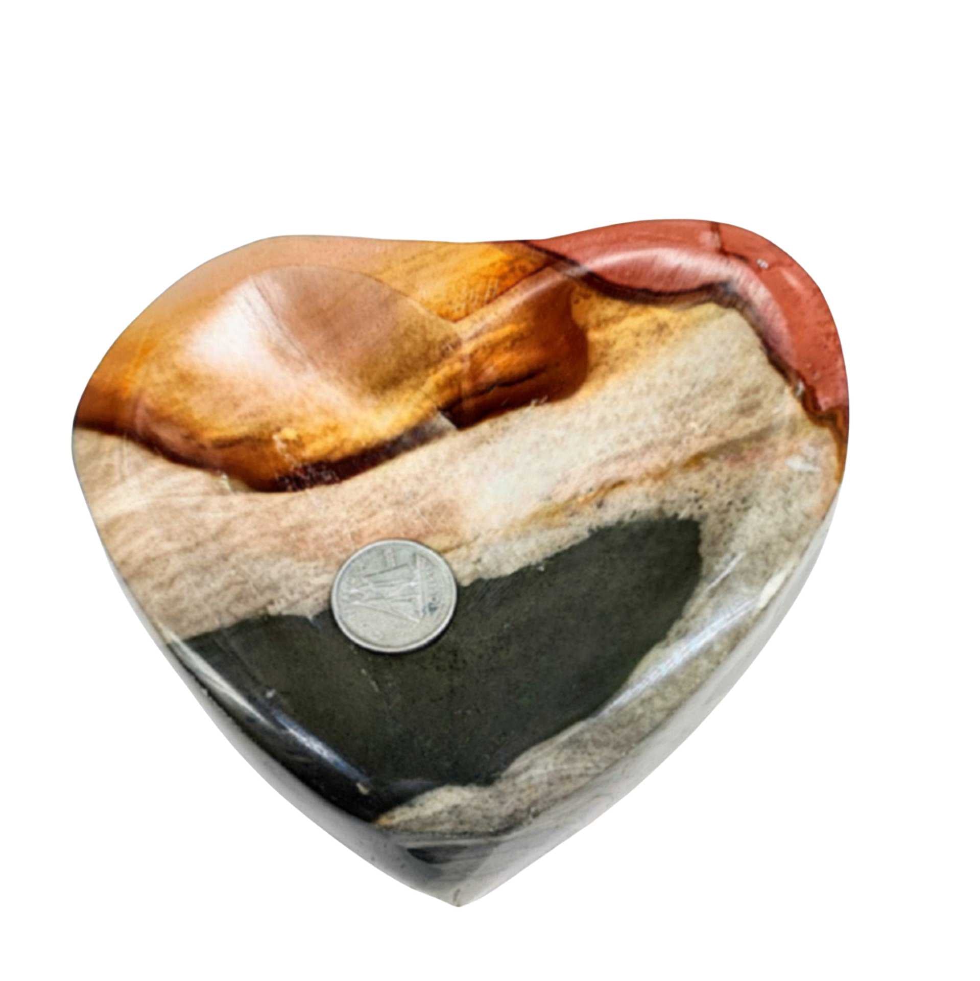 Stone -Jasper -Orbicular -Bowl -Heart Shaped -Tumbled -941g -Heart Shaped -Aromes Evasions