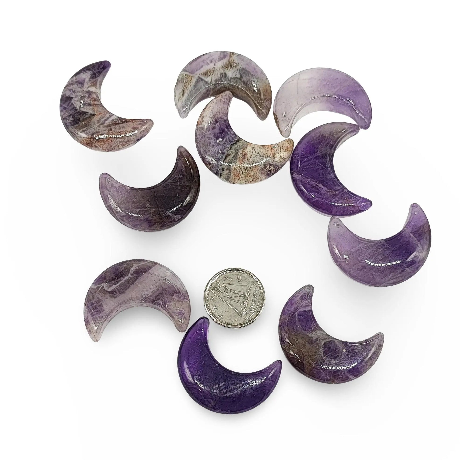 Stone - Natural Amethyst - Sculpture - Moon
