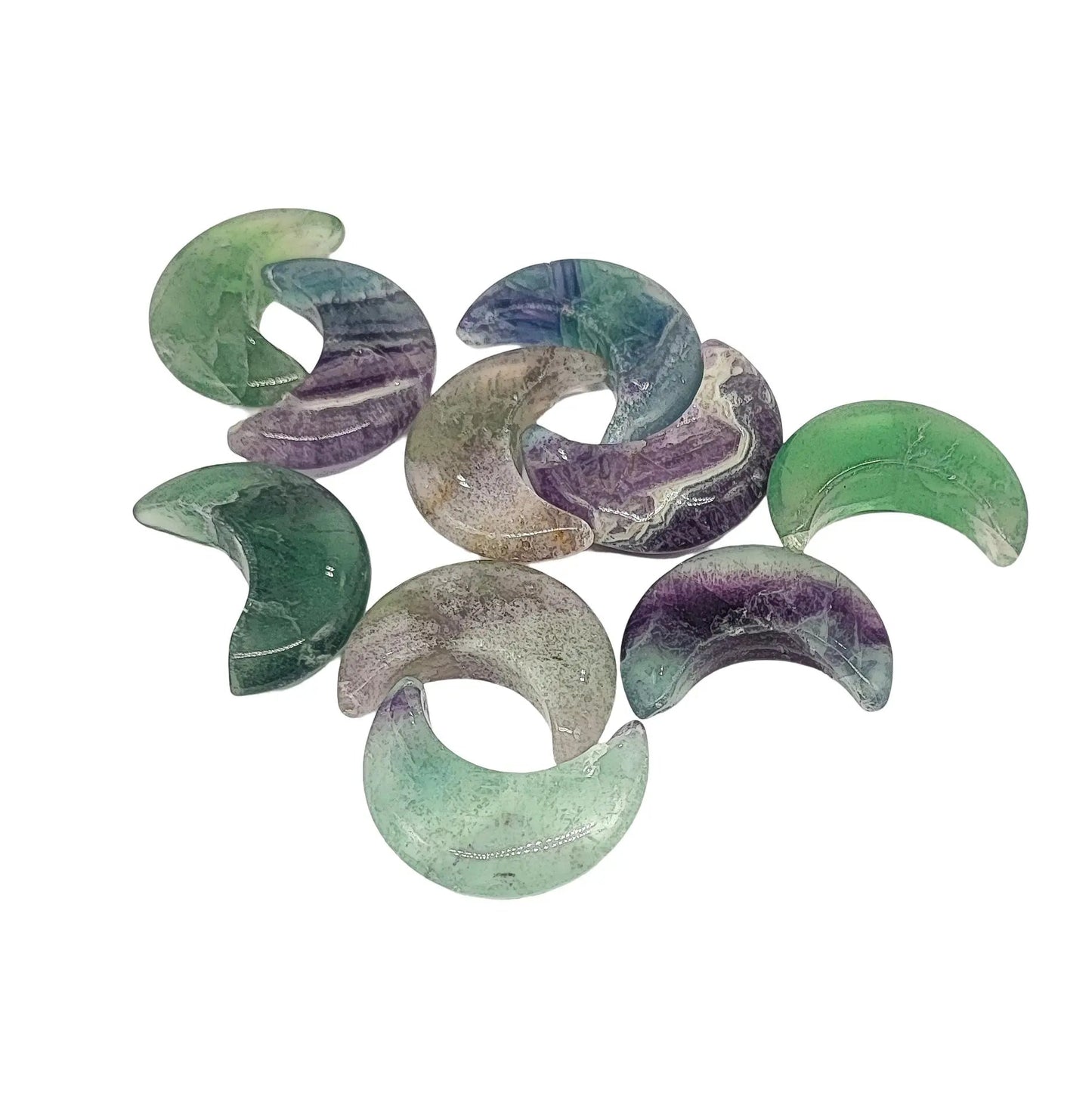 Stone -Natural Fluorite -Sculpture -Moon