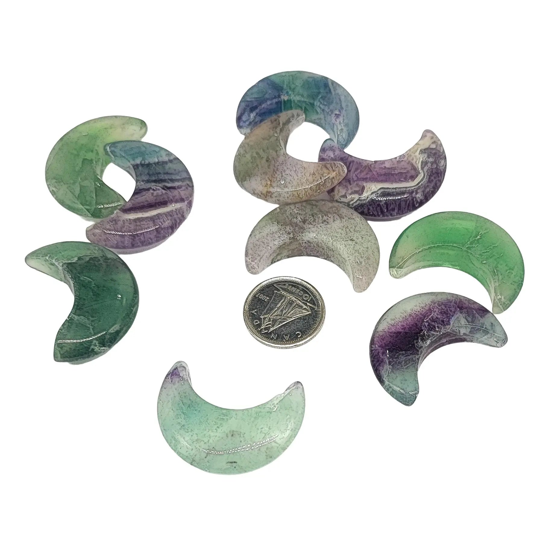 Stone -Natural Fluorite -Sculpture -Moon