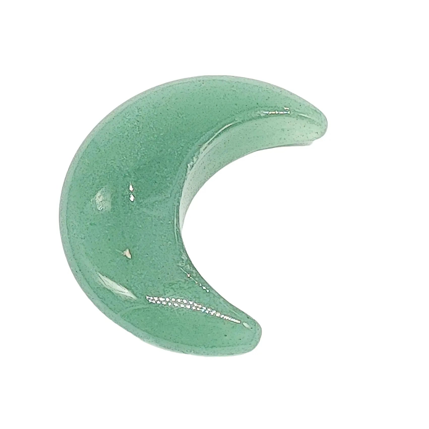 Stone -Natural Green Aventurine -Sculpture -Moon