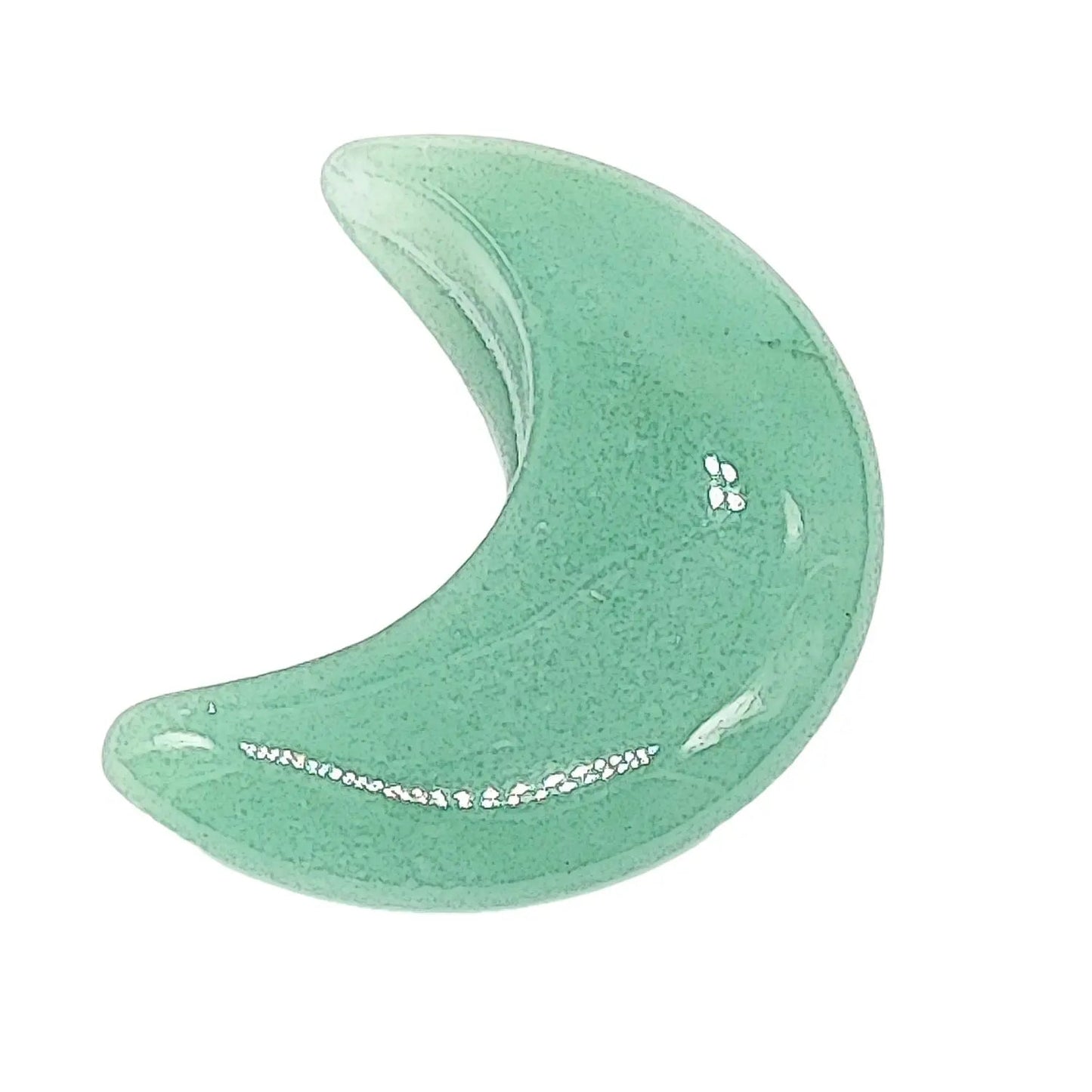 Stone -Natural Green Aventurine -Sculpture -Moon