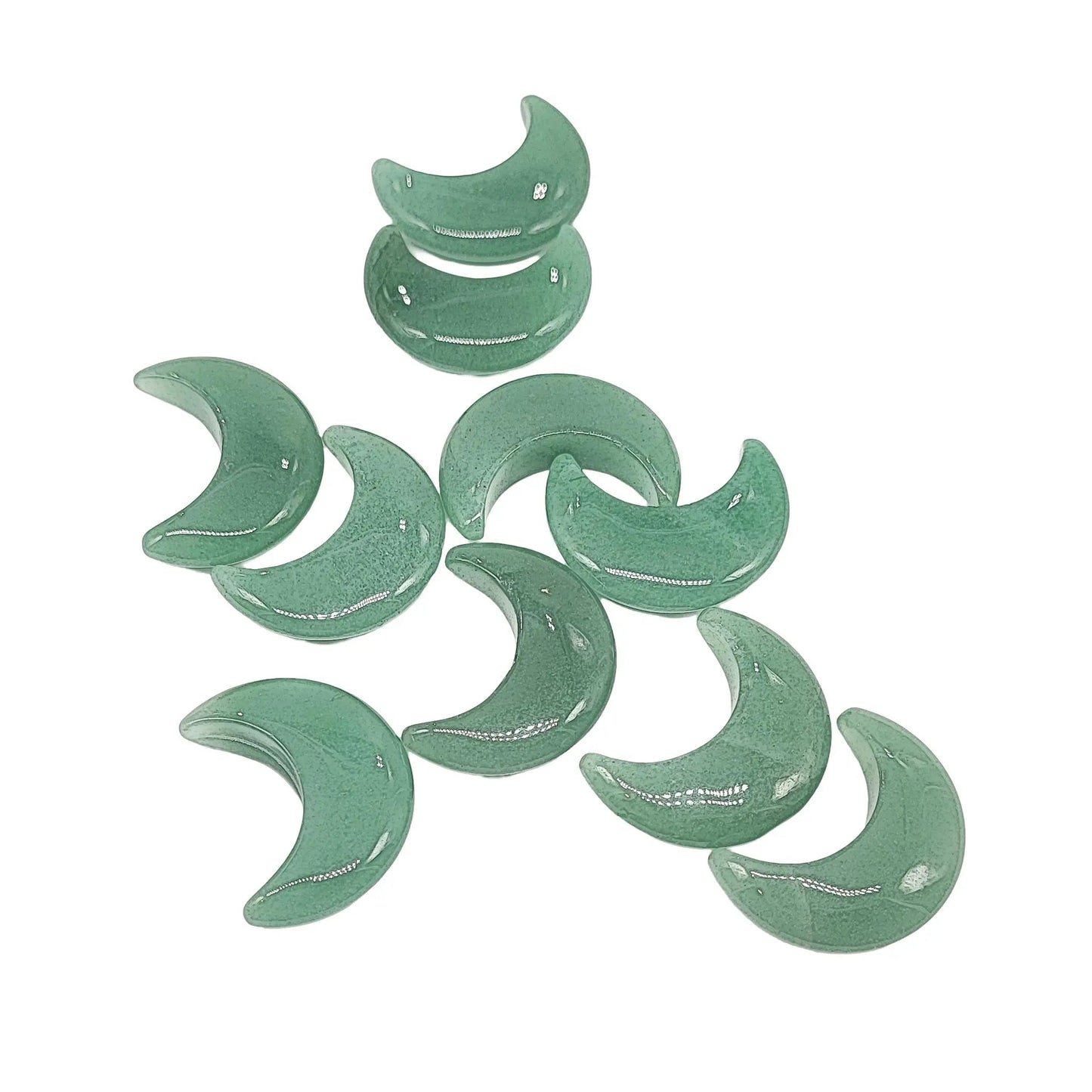 Stone -Natural Green Aventurine -Sculpture -Moon