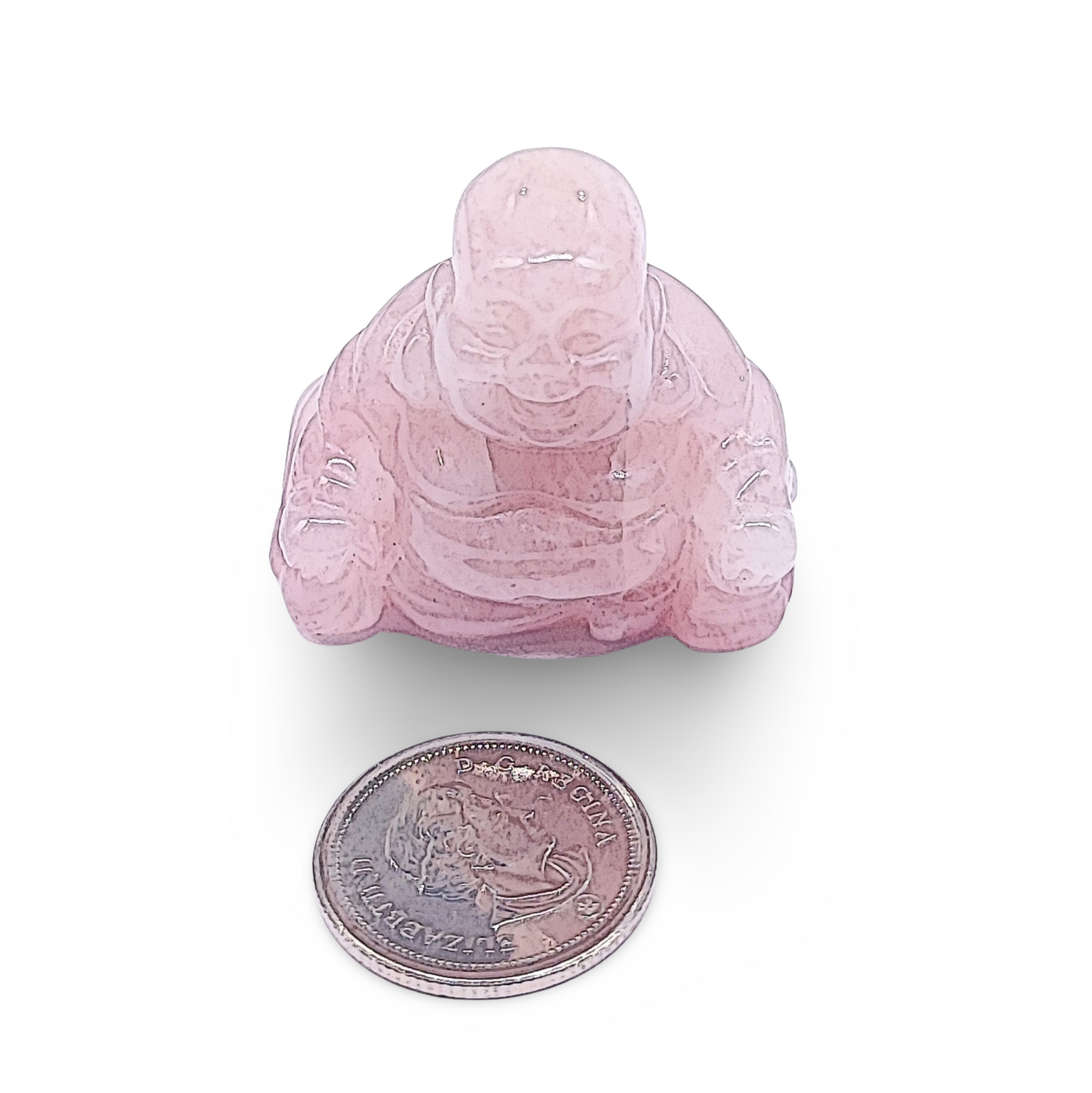 Stone - Natural Rose Quartz - Sculpture -Buddha