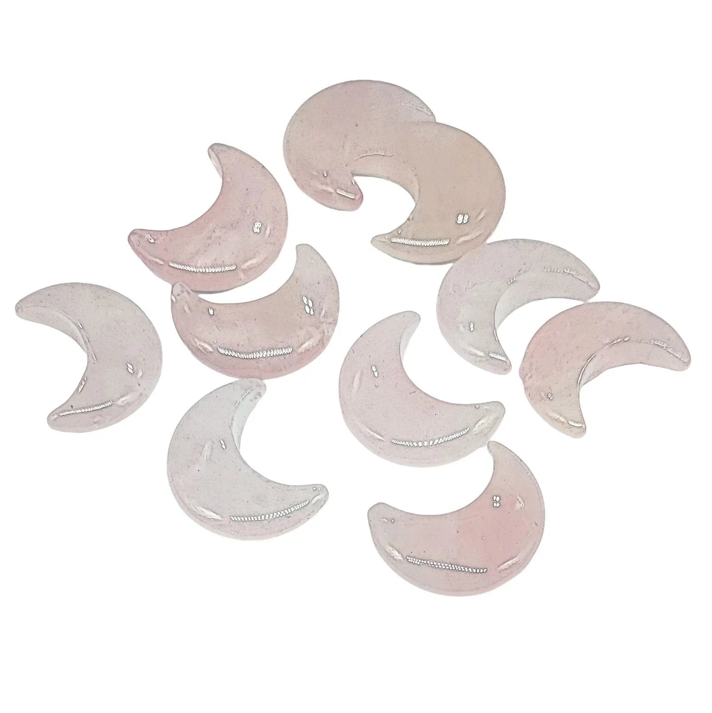 Stone -Natural Rose Quartz -Sculpture -Moon