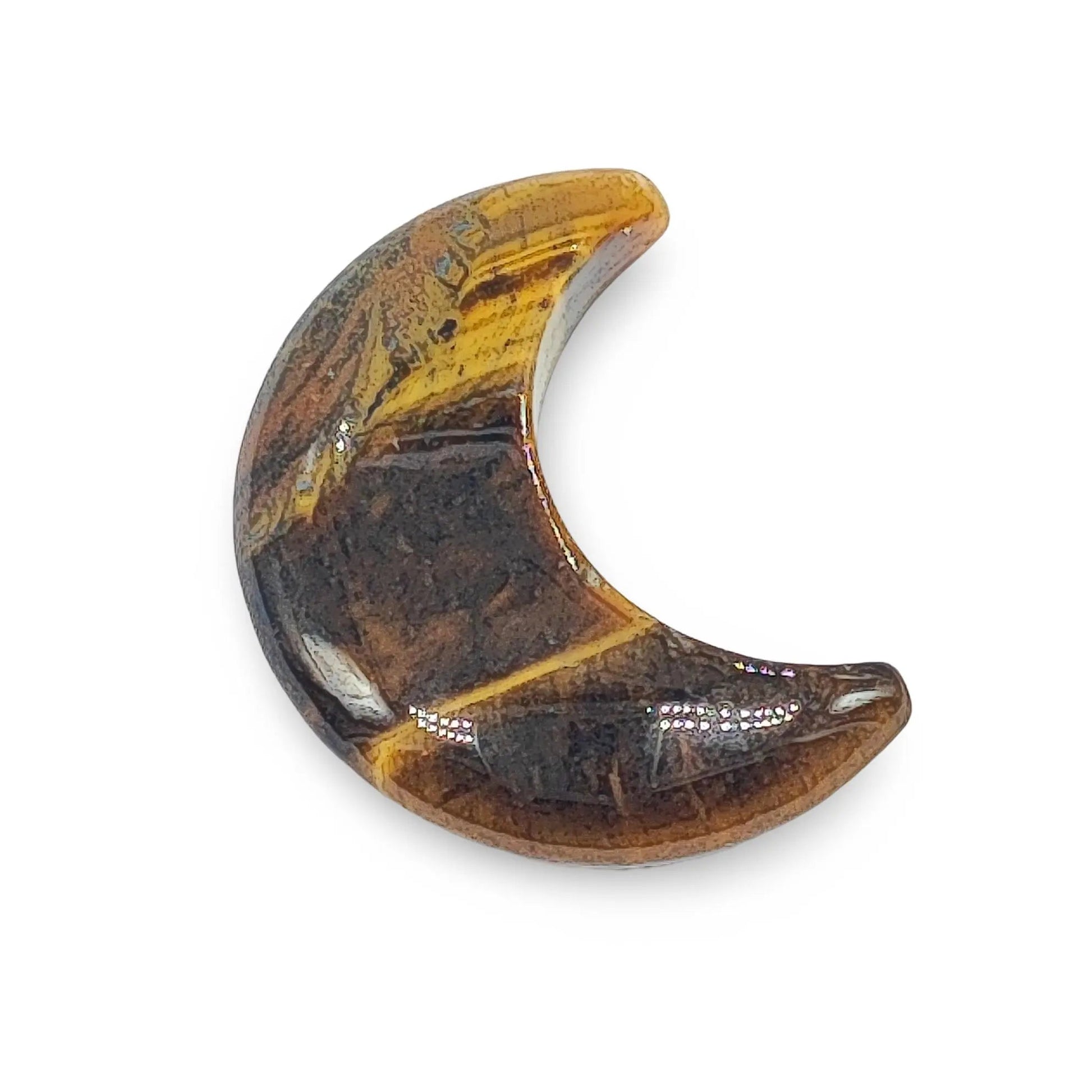 Stone -Natural Tiger Eye -Sculpture -Moon