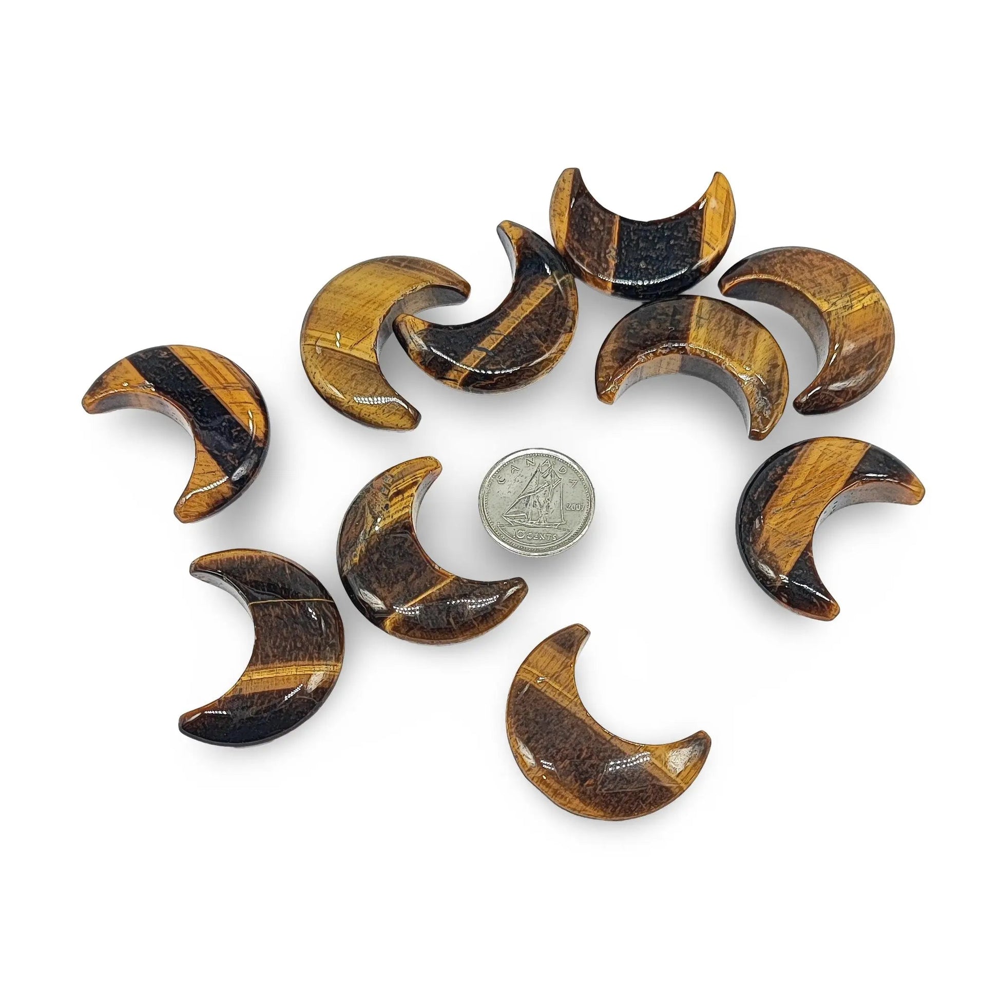 Stone -Natural Tiger Eye -Sculpture -Moon
