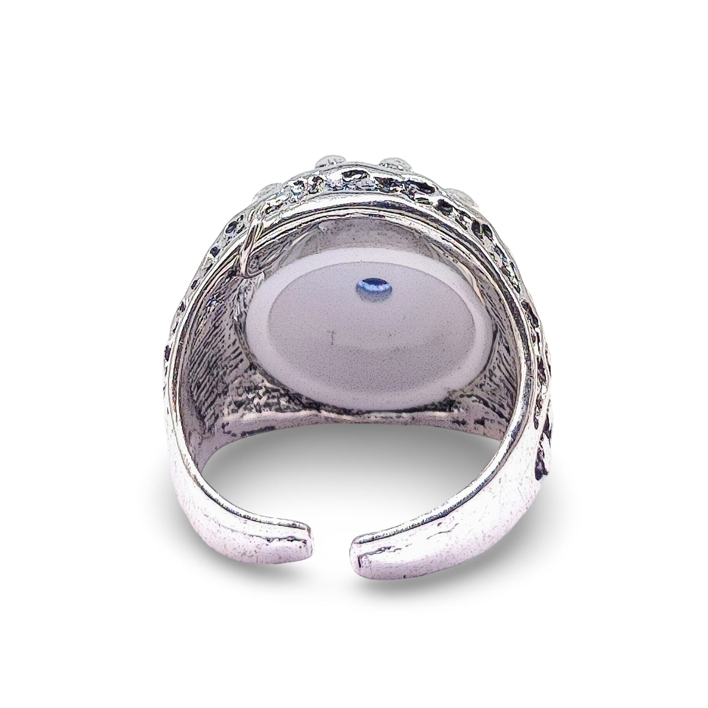 Ring -Antique Silver -Claw with Evil Eye - Arômes et Évasions