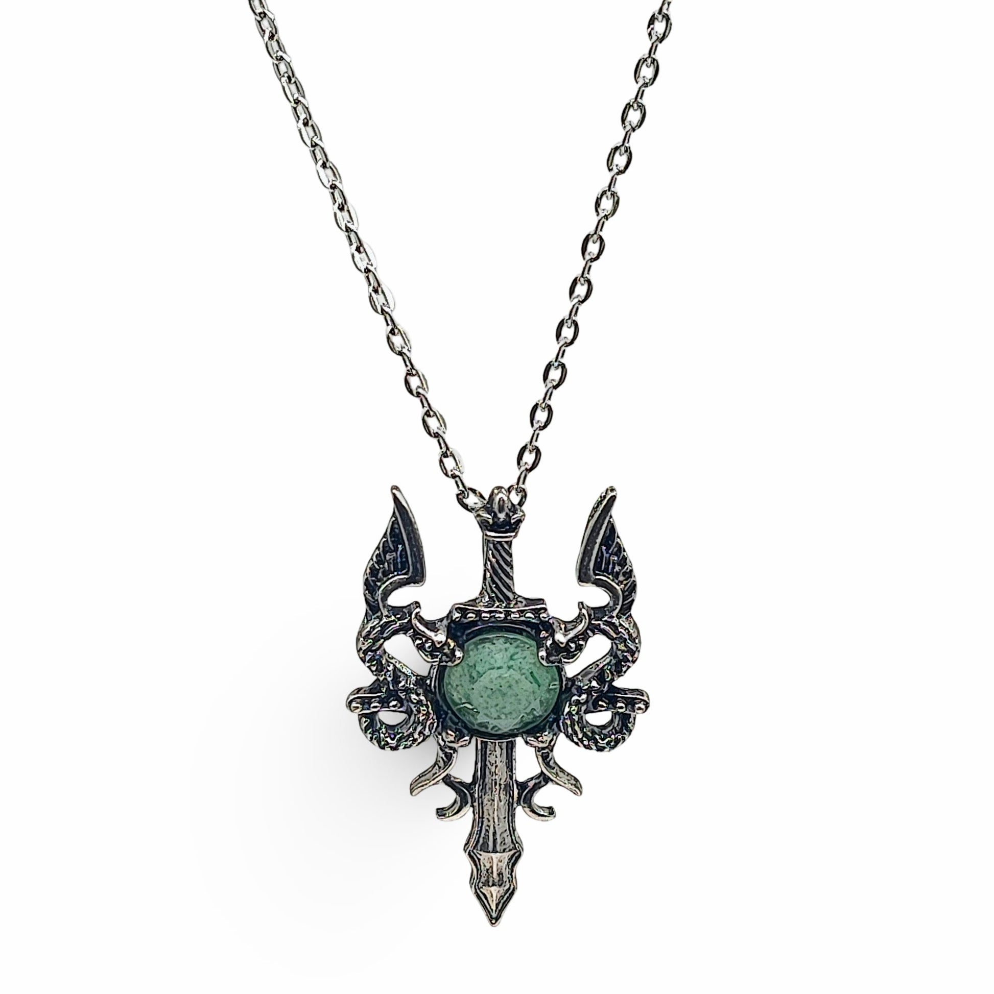 Necklace -Dragon Sword -Green Aventurine - Arômes et Évasions