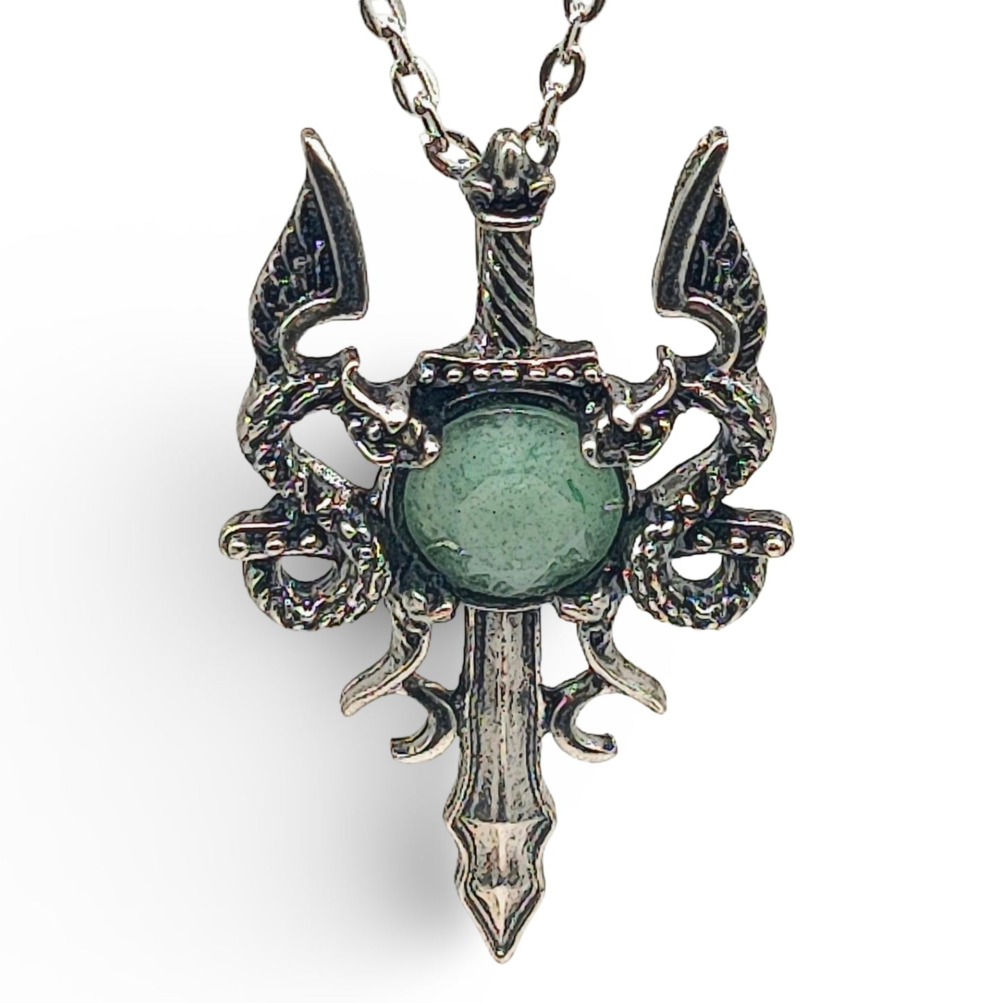 Necklace -Dragon Sword -Green Aventurine - Arômes et Évasions