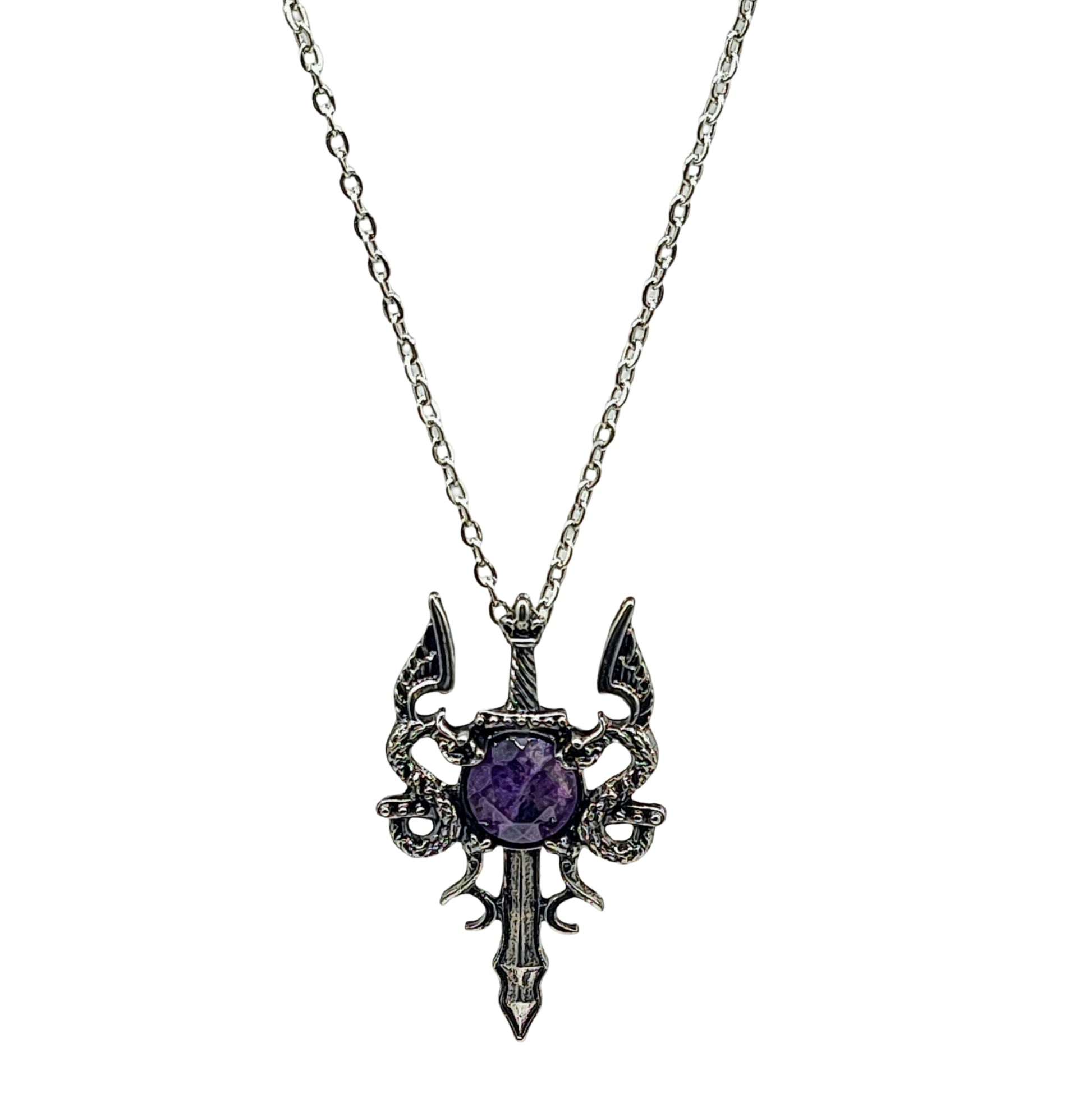 Necklace -Dragon Sword -Amethyst - Arômes et Évasions