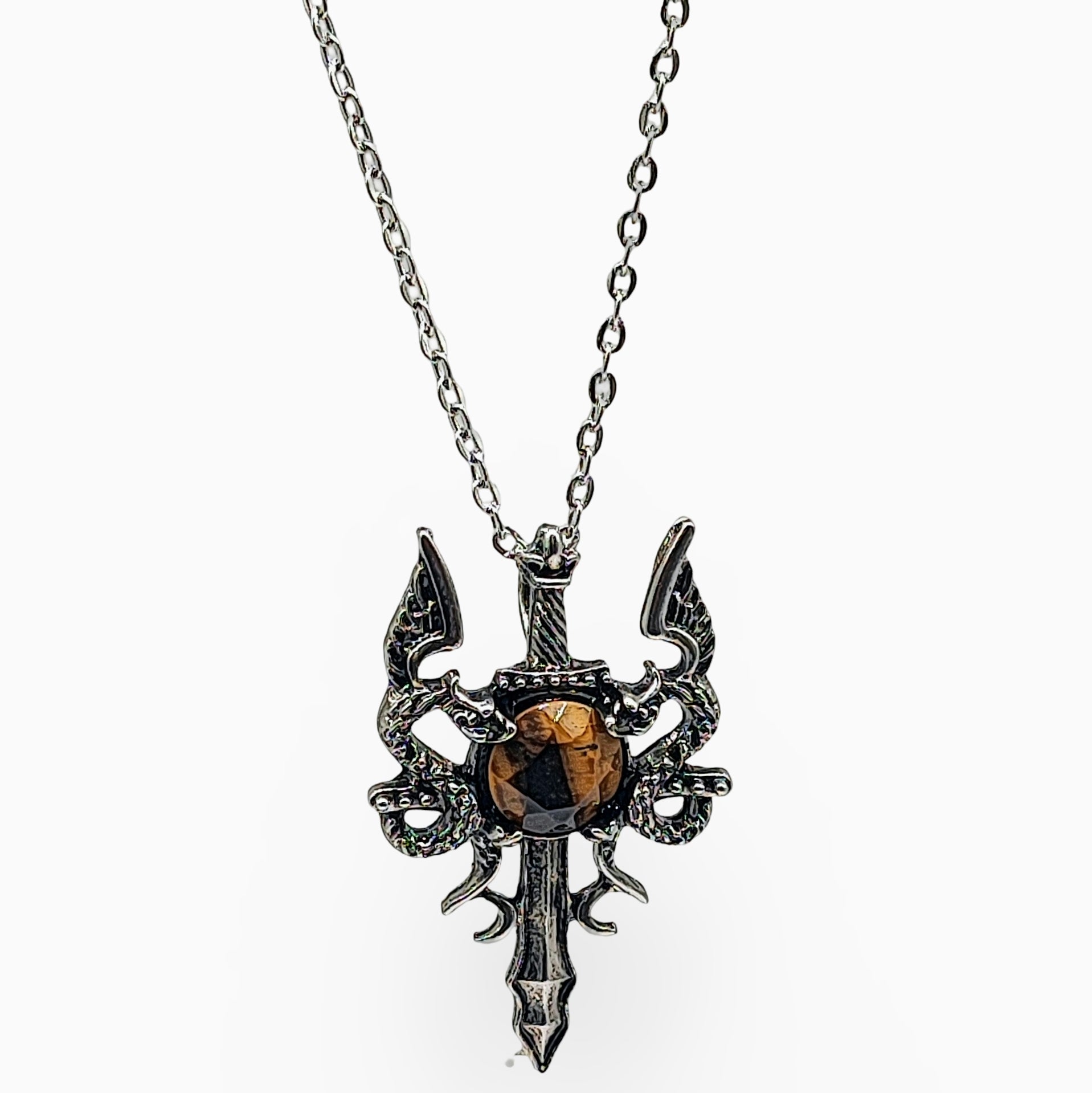 Necklace -Dragon Sword -Tiger Eye - Arômes et Évasions