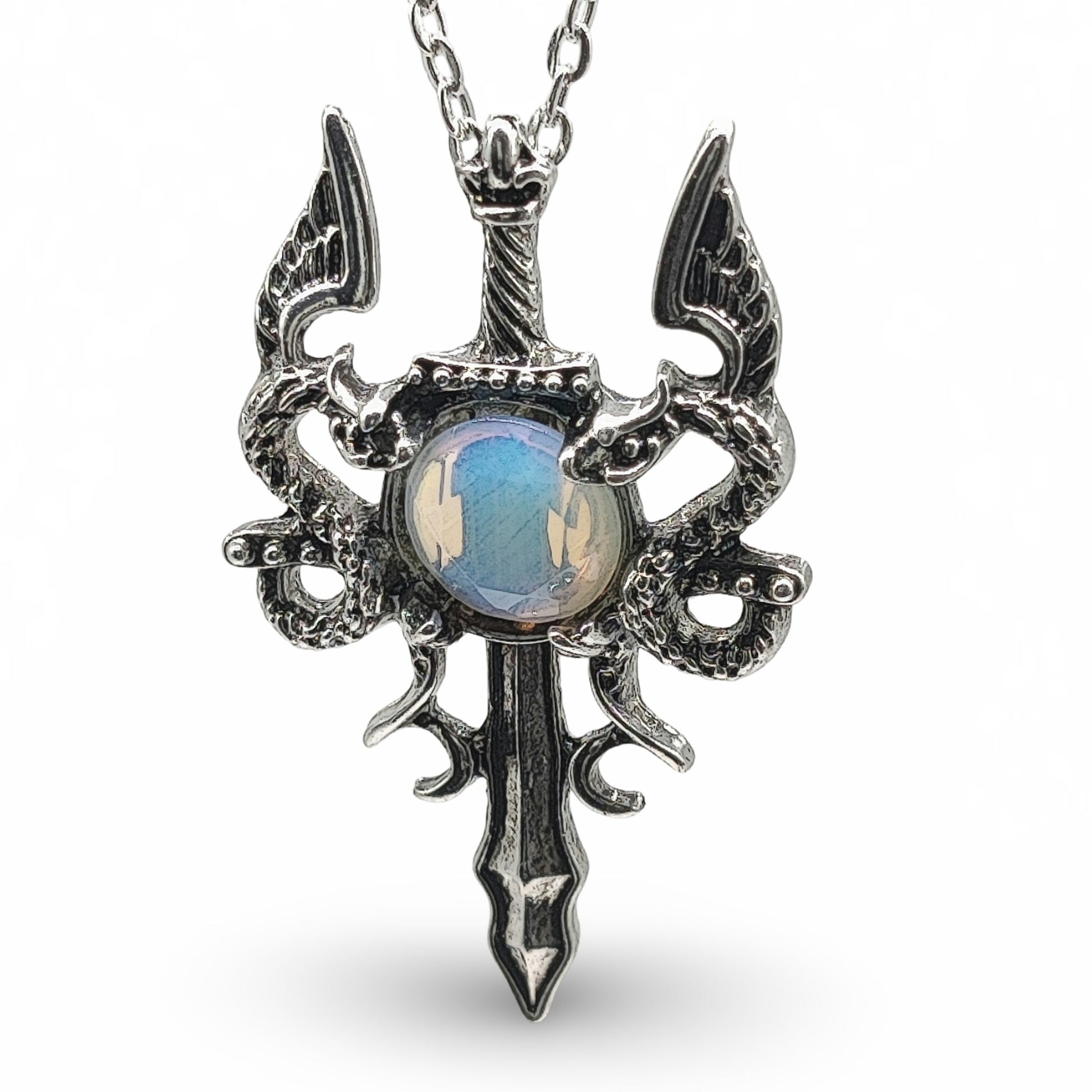 Necklace -Dragon Sword -Opalite - Arômes et Évasions