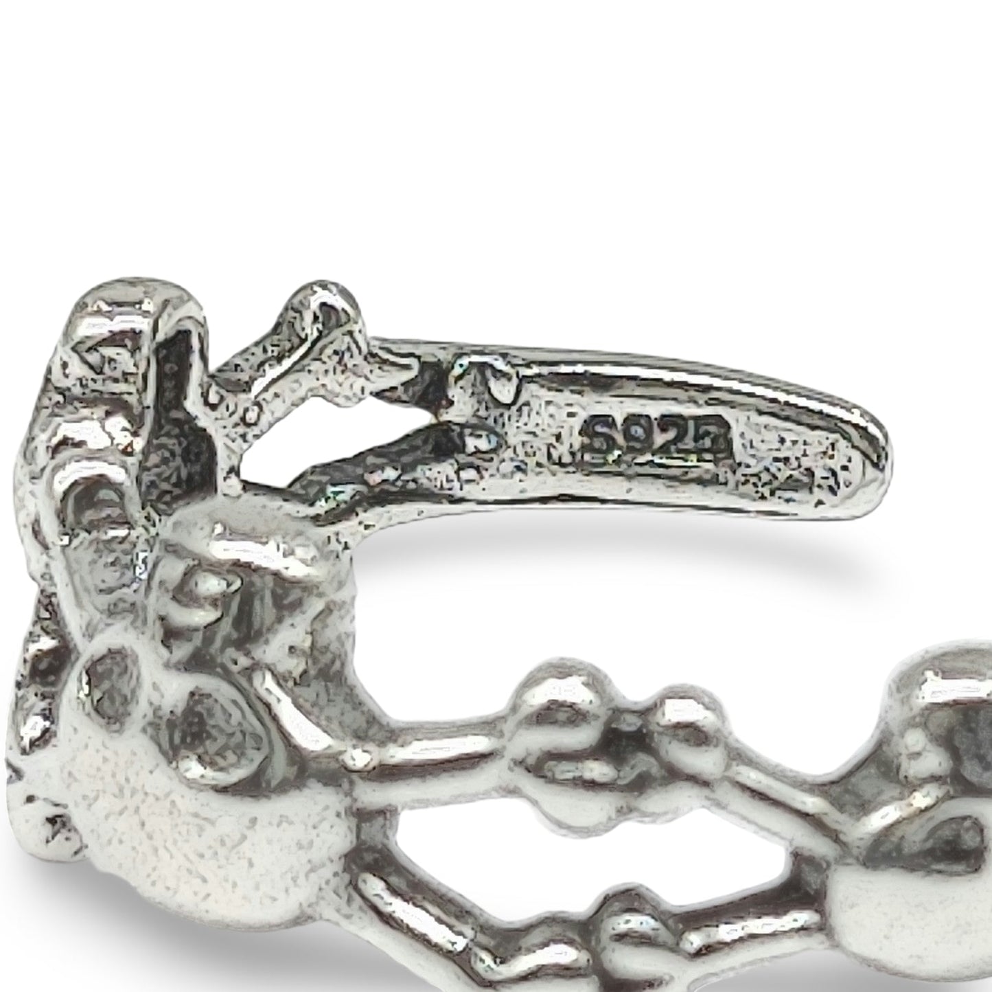 Ring -925 Sterling Silver -Adjustable -Skull - Arômes et Évasions