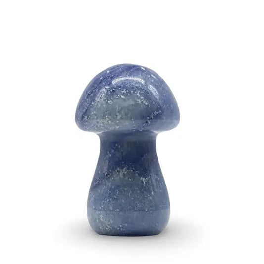 Stone - Blue Aventurine - Sculpture - Mushroom -Blue Aventurine -Arômes & Évasions